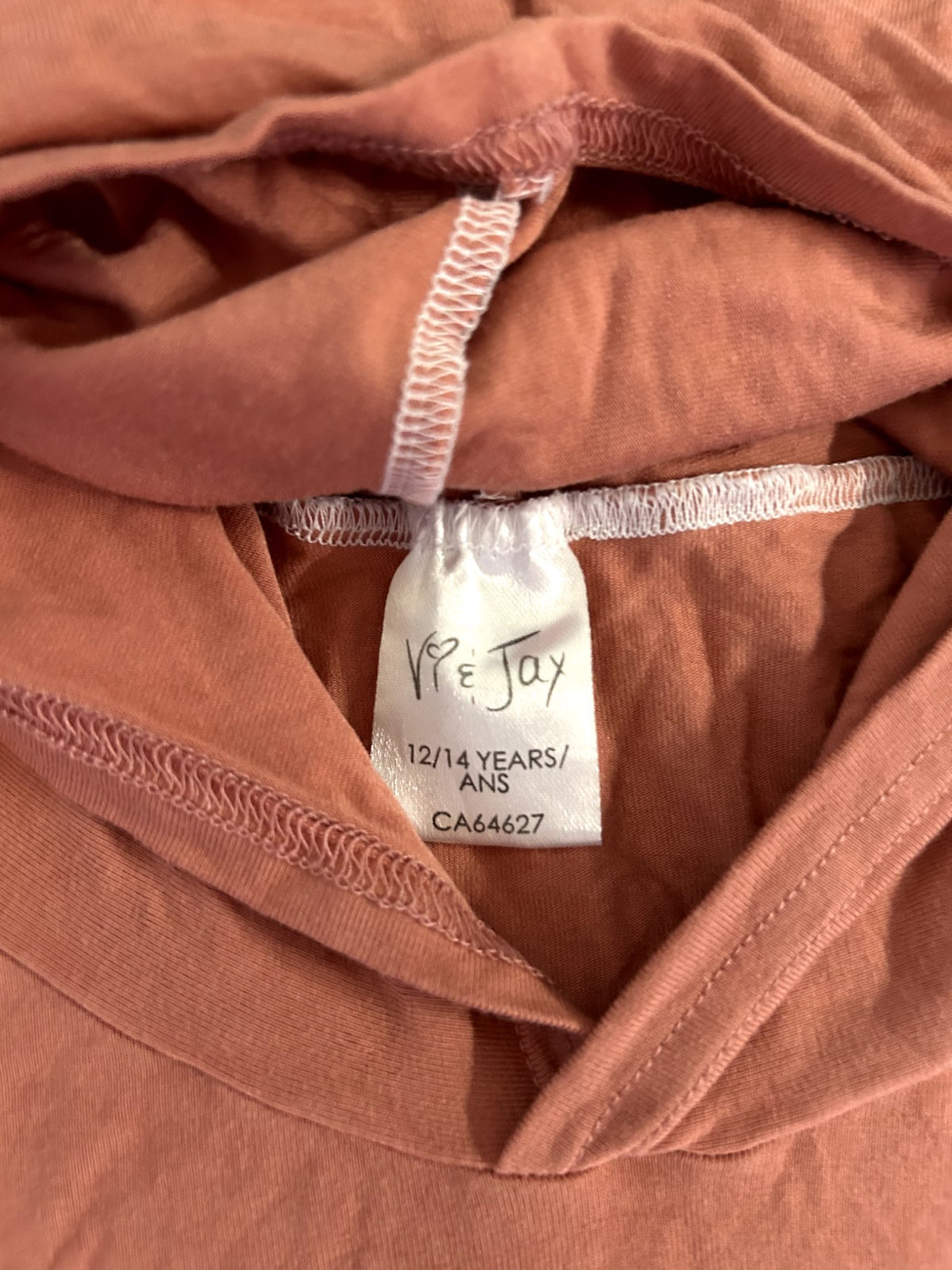 EUC - Small Shop, Vi & Jax, Bamboo Hooded T-shirt, terracotta colour, size 12/14 , Kids 12