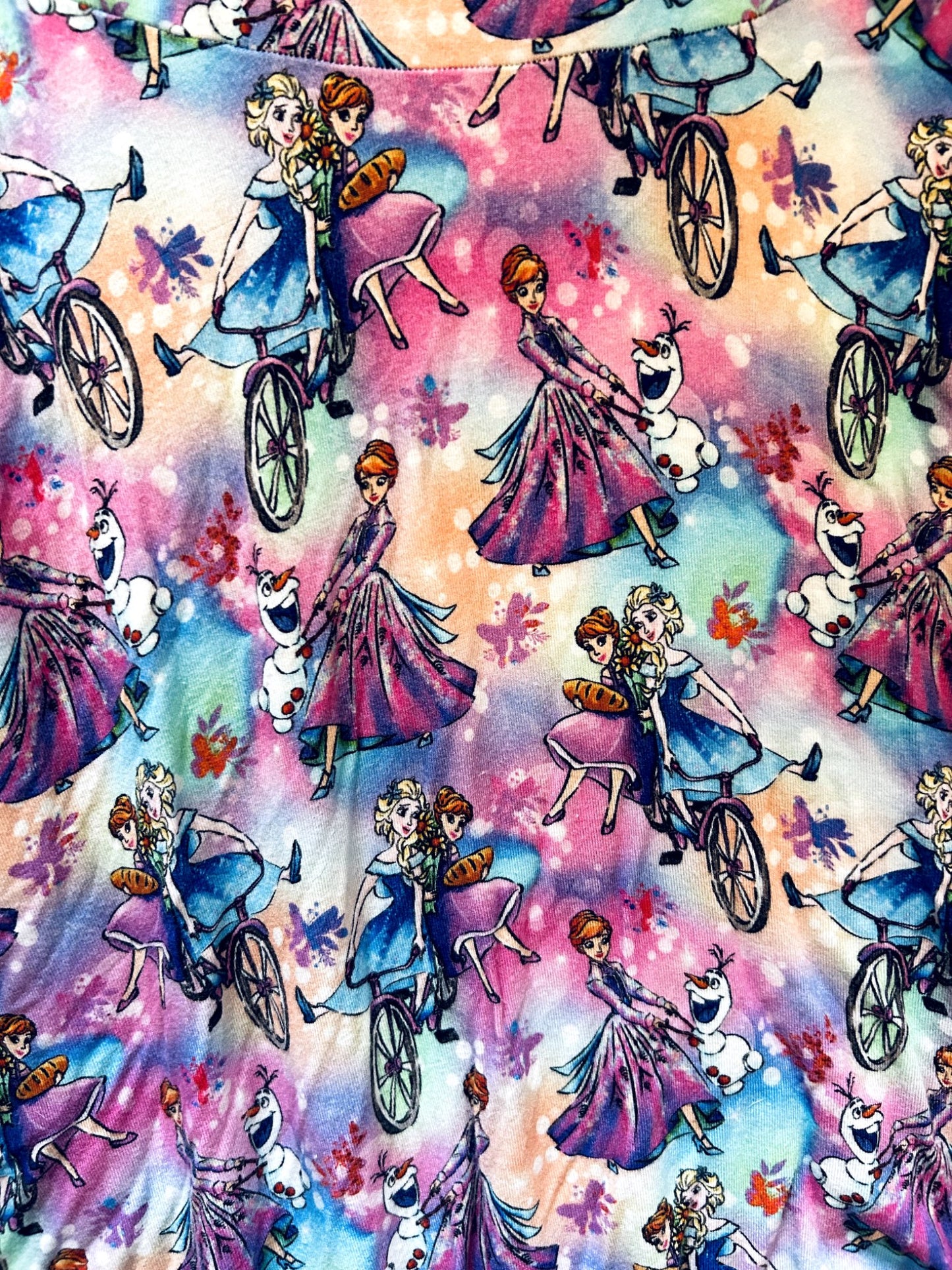 EUC - Small Shop, Vi&Jax, Bamboo Spin dress, Disney Frozen Summer time print, size 6/7. retails $75 new, Kids 6/6X
