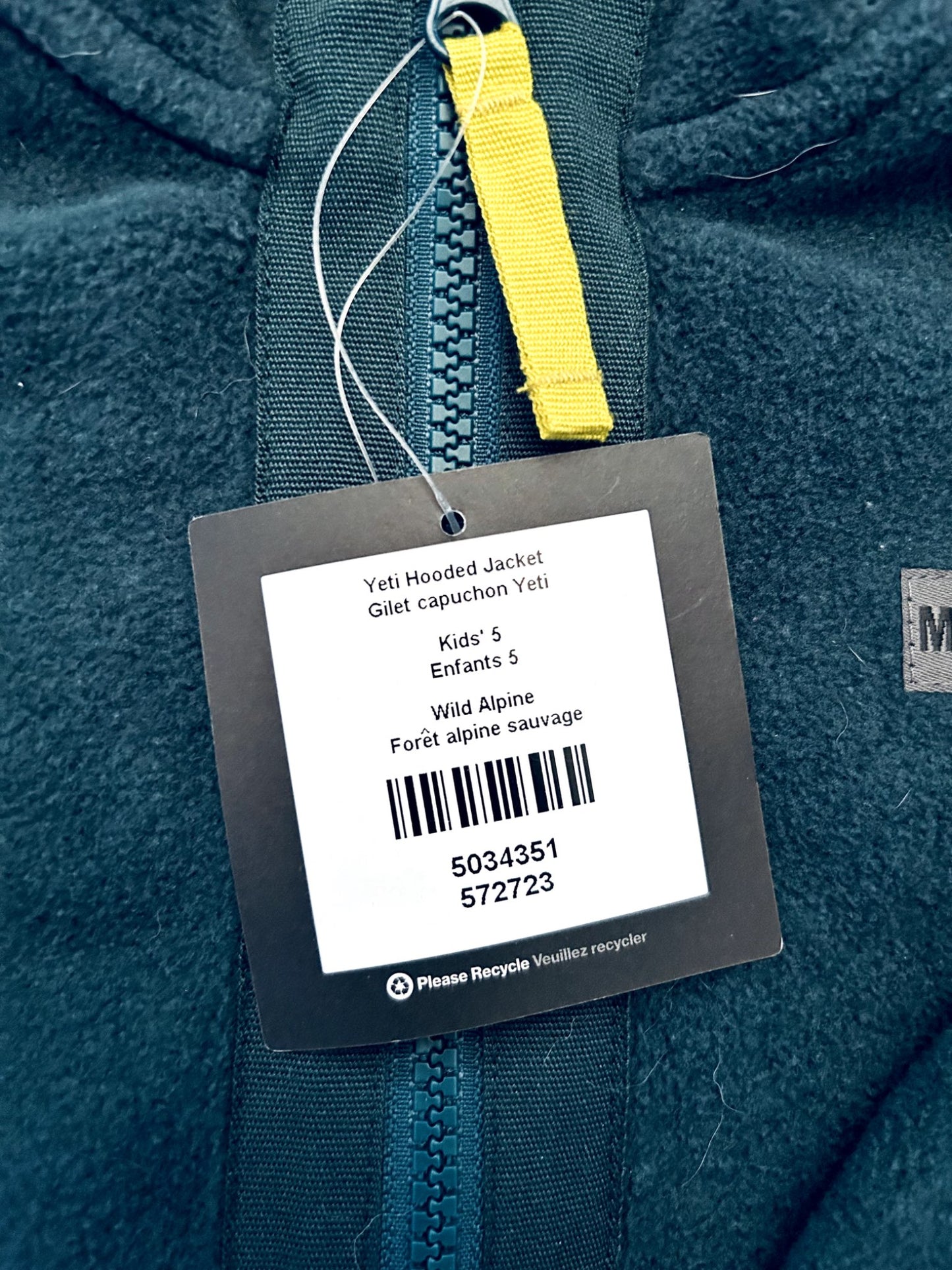 NWT- MEC, Yeti Fleece hooded jacket, size 5, retails for $46, Kids 5/5T