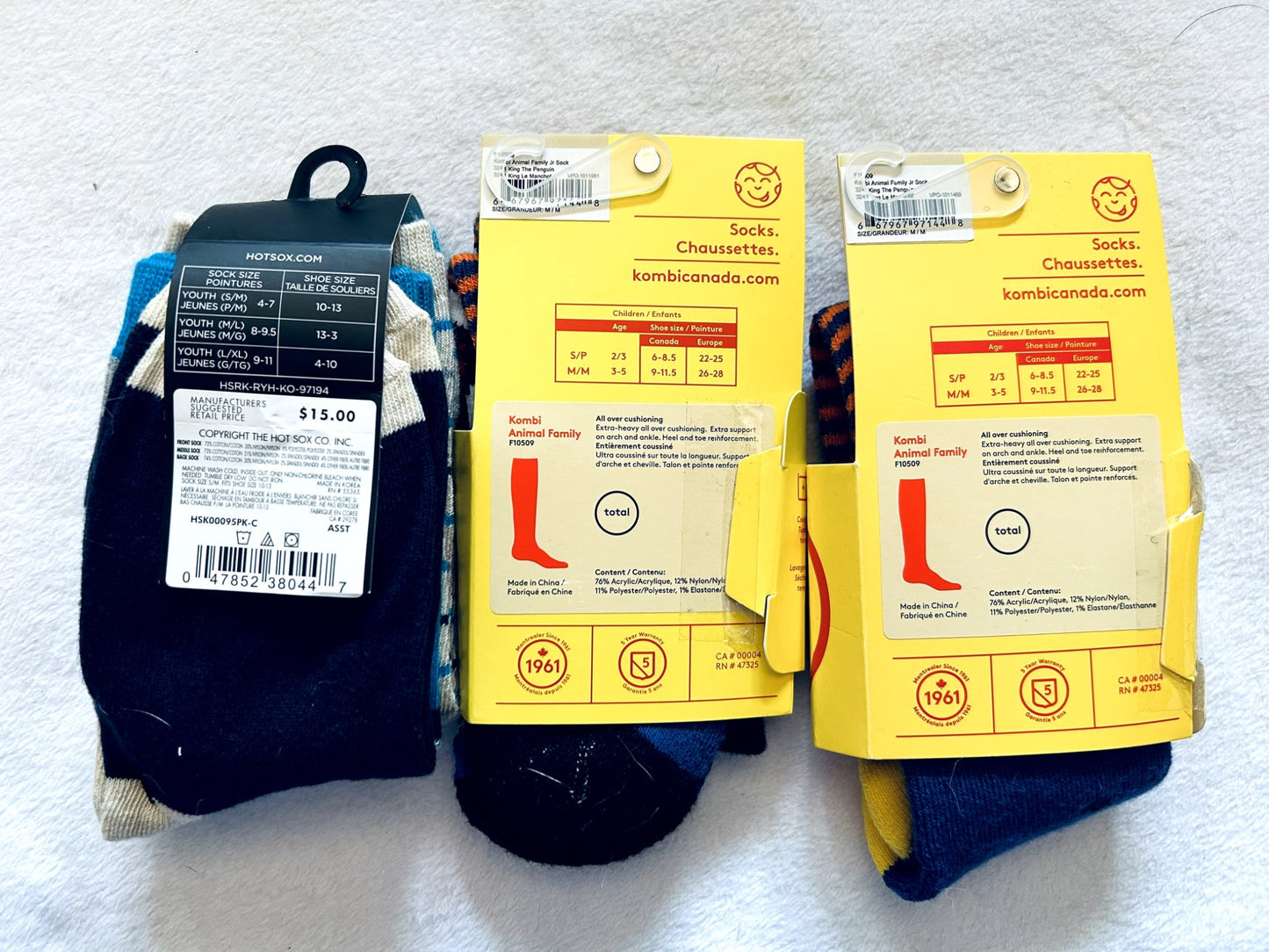 NWT- hot soxx & Kombi sock bundle, retails $14 each