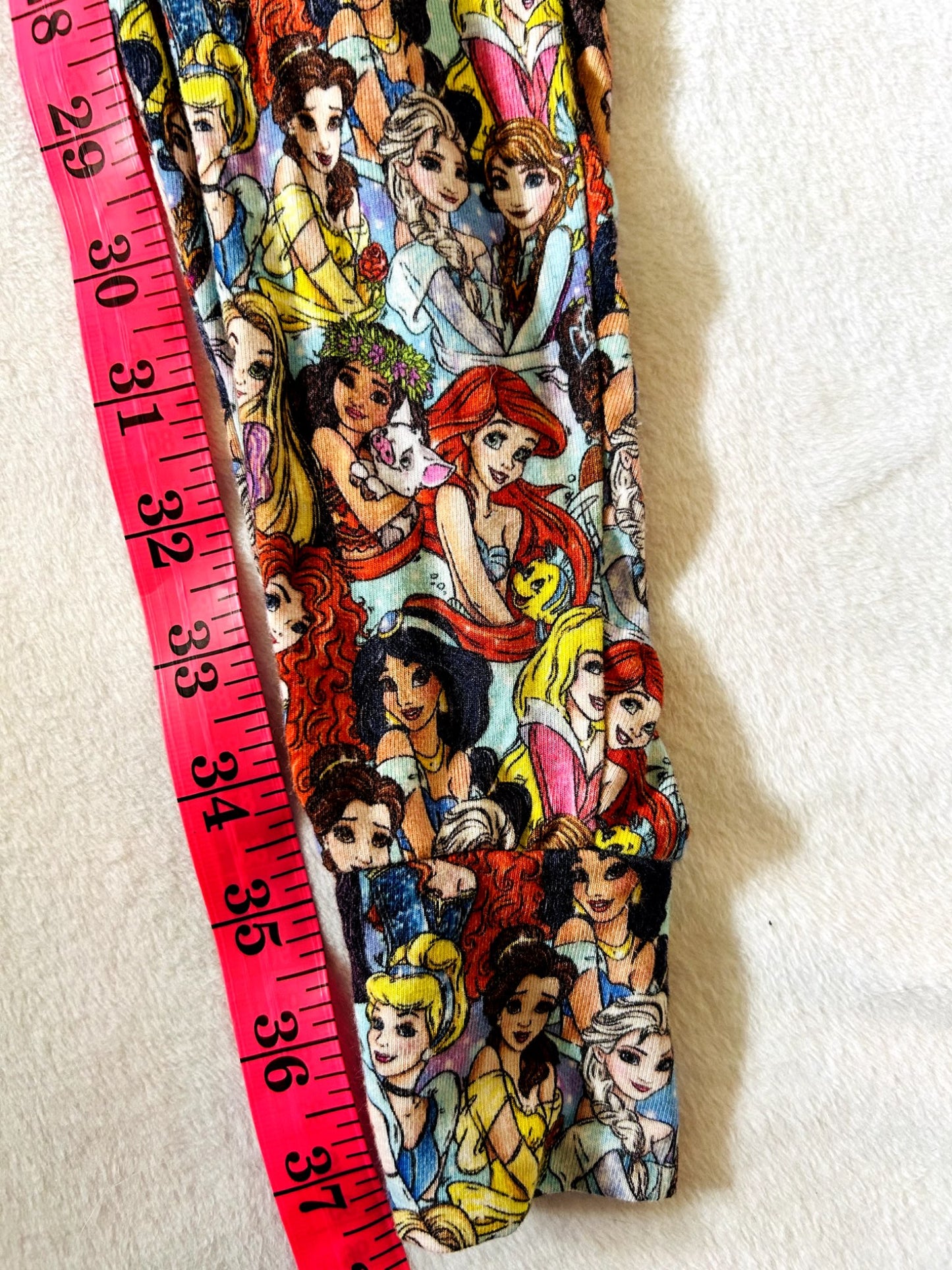 VGUC - Small Shop, Twirl&Co, cap sleeve romper, Disney Princess print, size 8, Kids 7