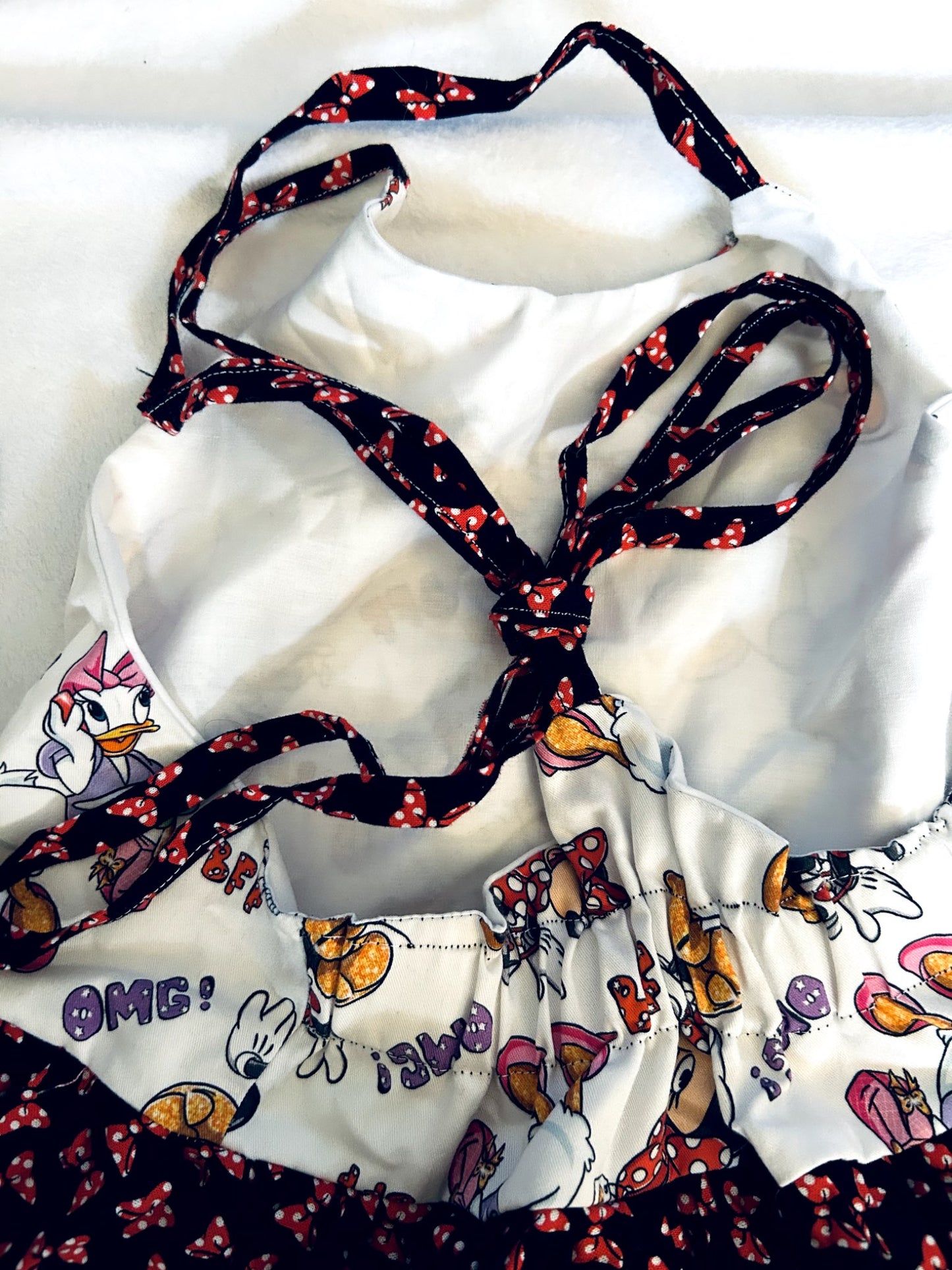 EUC - Small Shop, Tulle & Tiny, Adjustable Summer Dress, Disney Minnie & Daisy print, Size 6, retails $100, Kids 6/6X