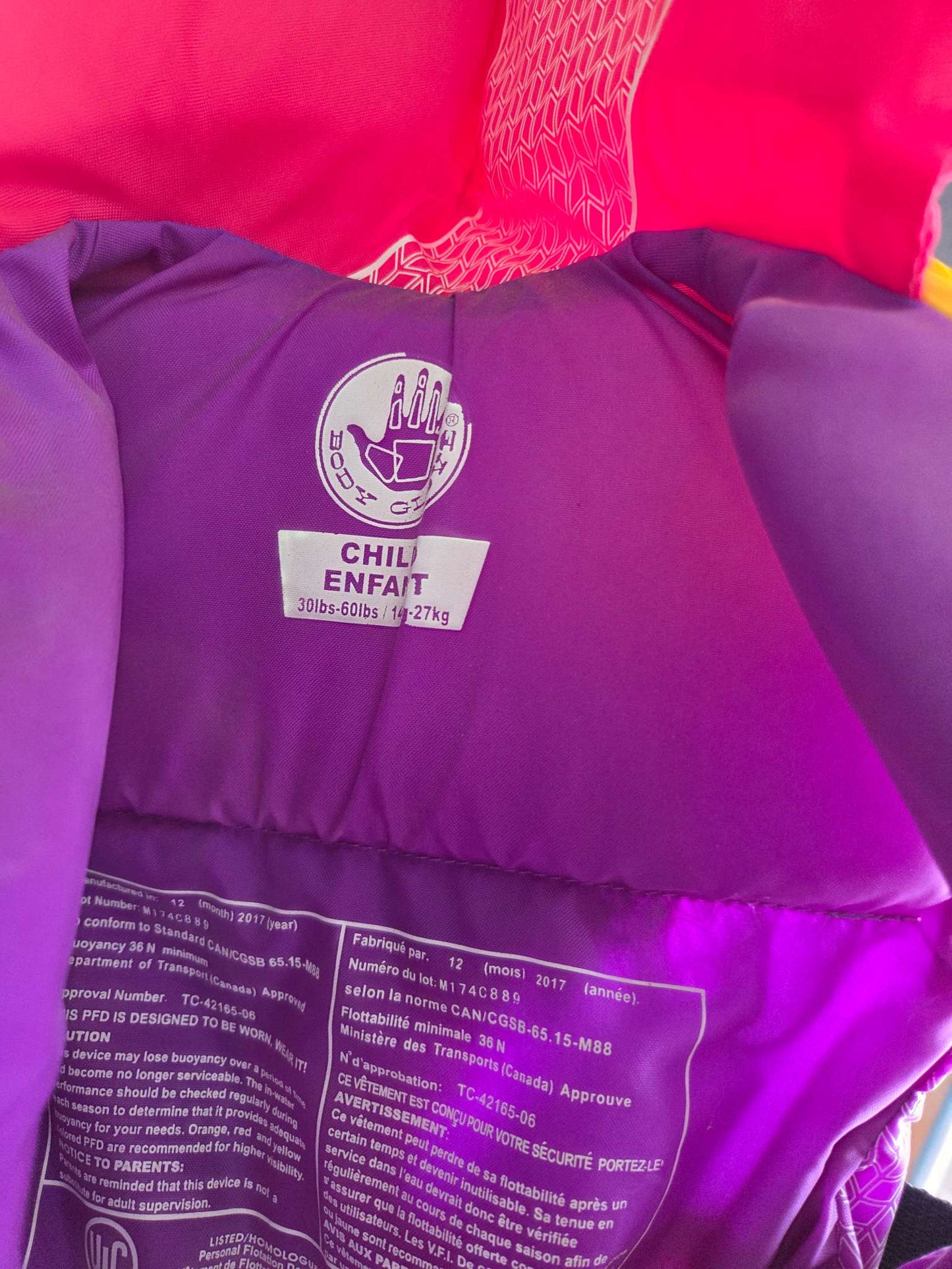 Body glove Child life jacket