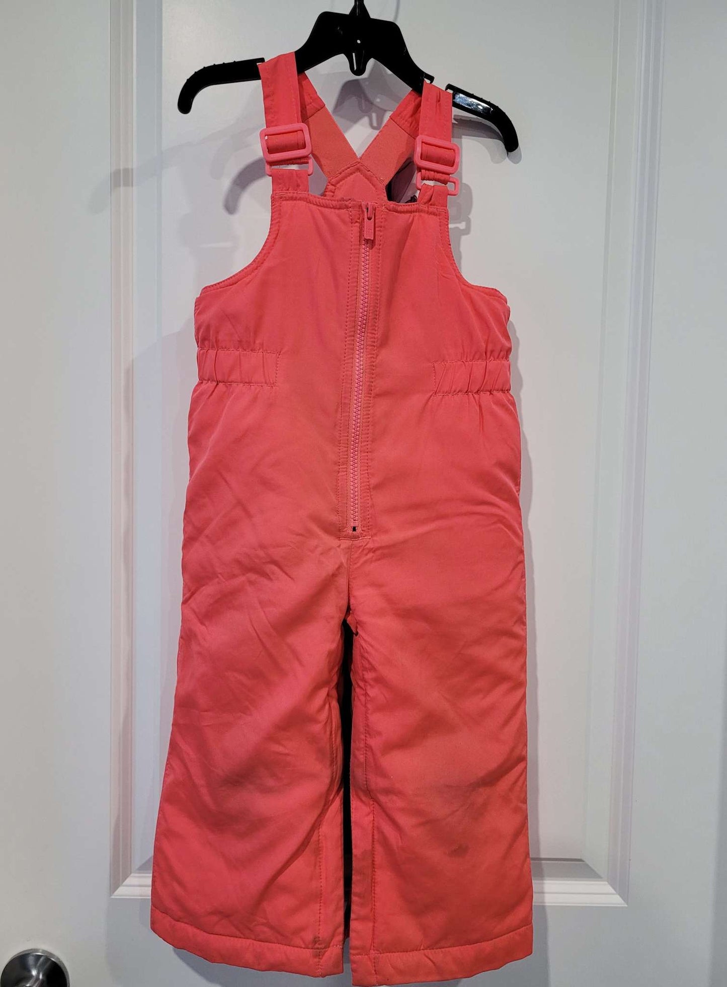 Hot Pink Bib Snow Pants, Kids 2T