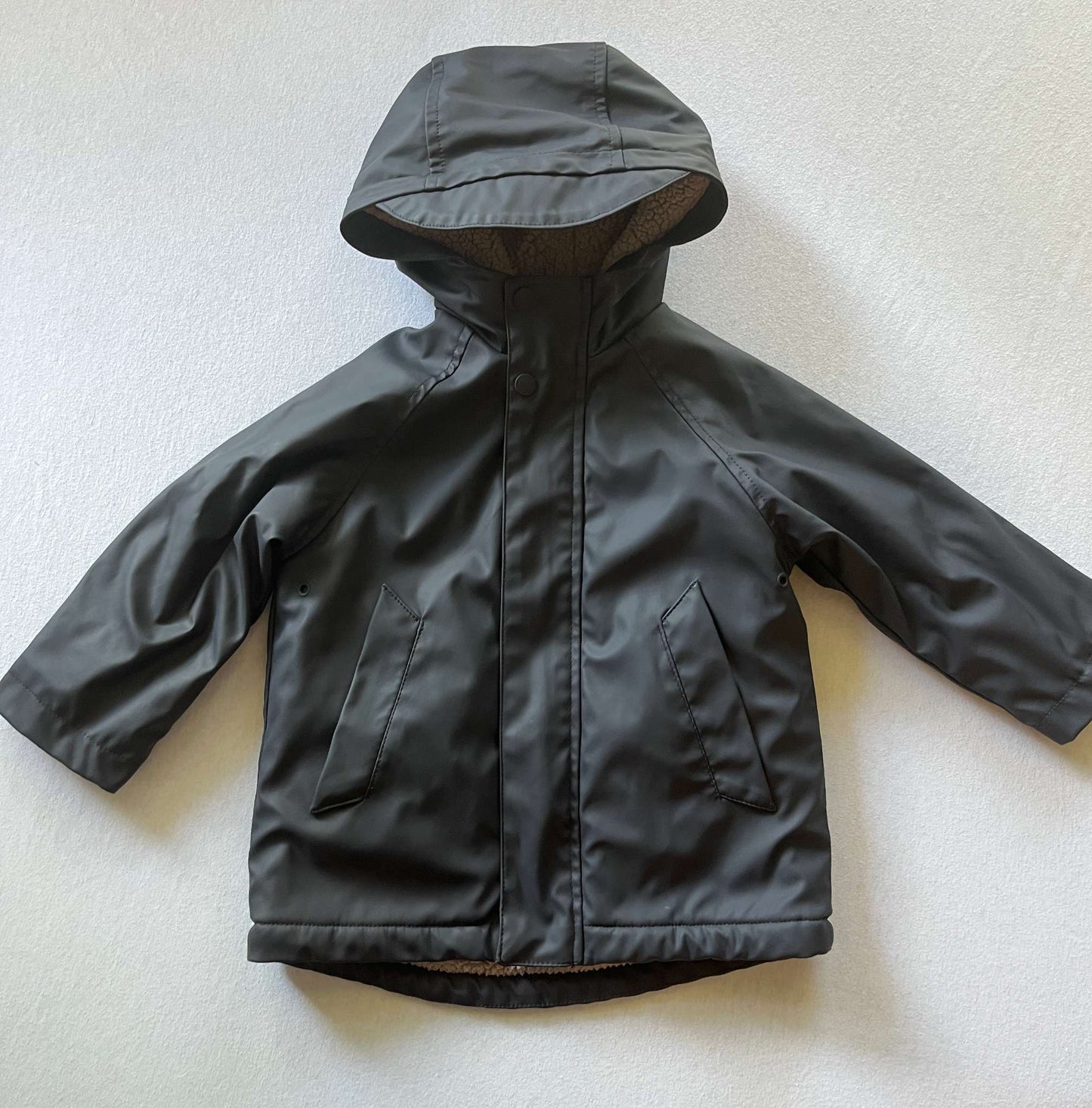 Zara Fleece Lined Rain Coat, Size 18-24 months, blue, Kids 24 Month (18-24M)
