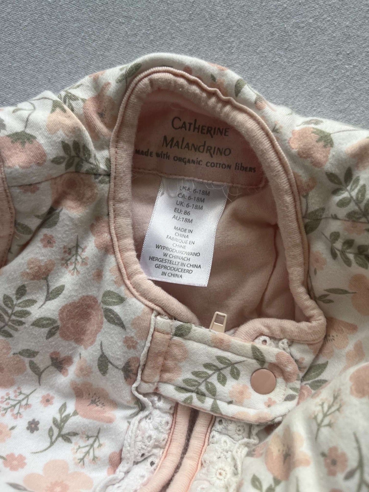 Catherine Malandrino Sleep Sack, Pink Flowers, Size 6-18 months, 12-18 Months (Large)