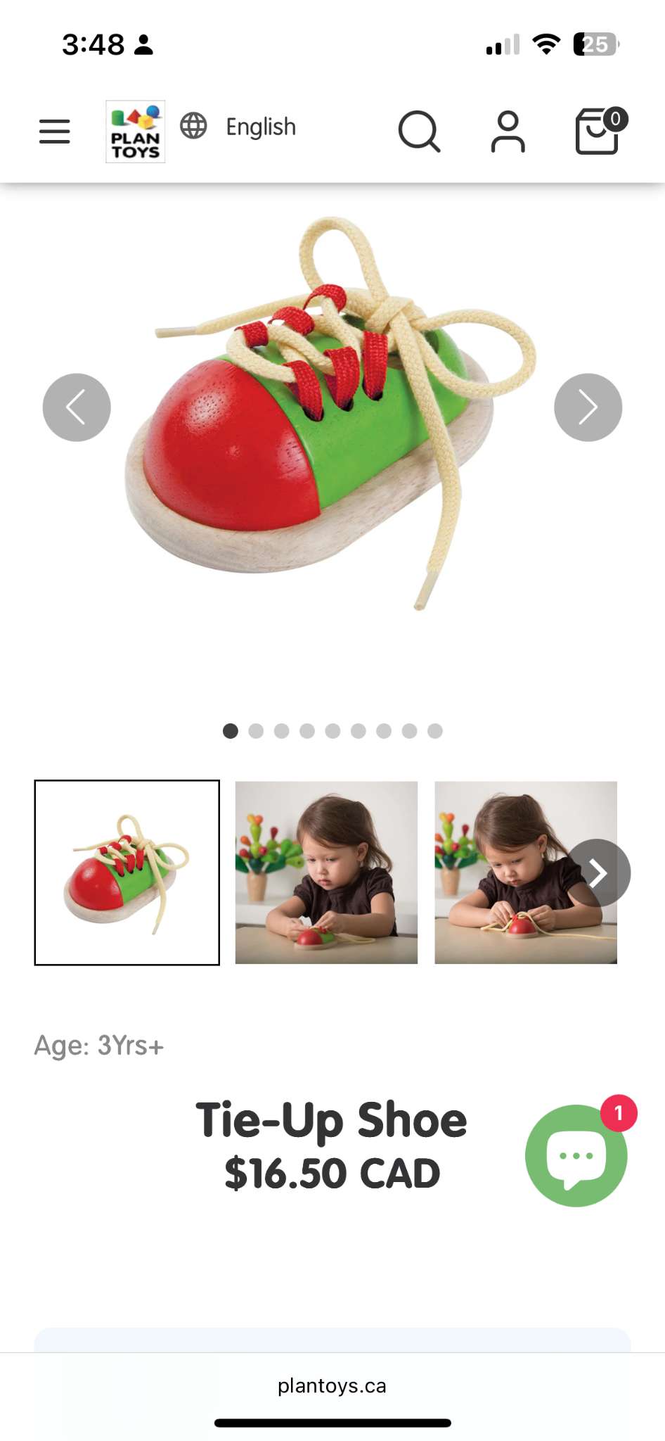 PLAN TOYS Tie-Up Shoe, MSRP $16.50