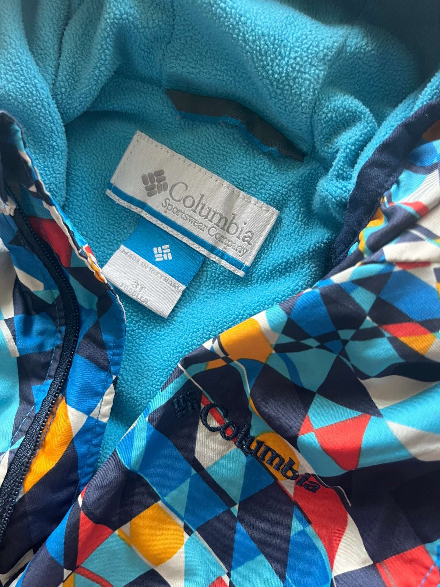 Columbia Spring/Fall Jacket, Size 3T, Geometric Blue, Kids 3T