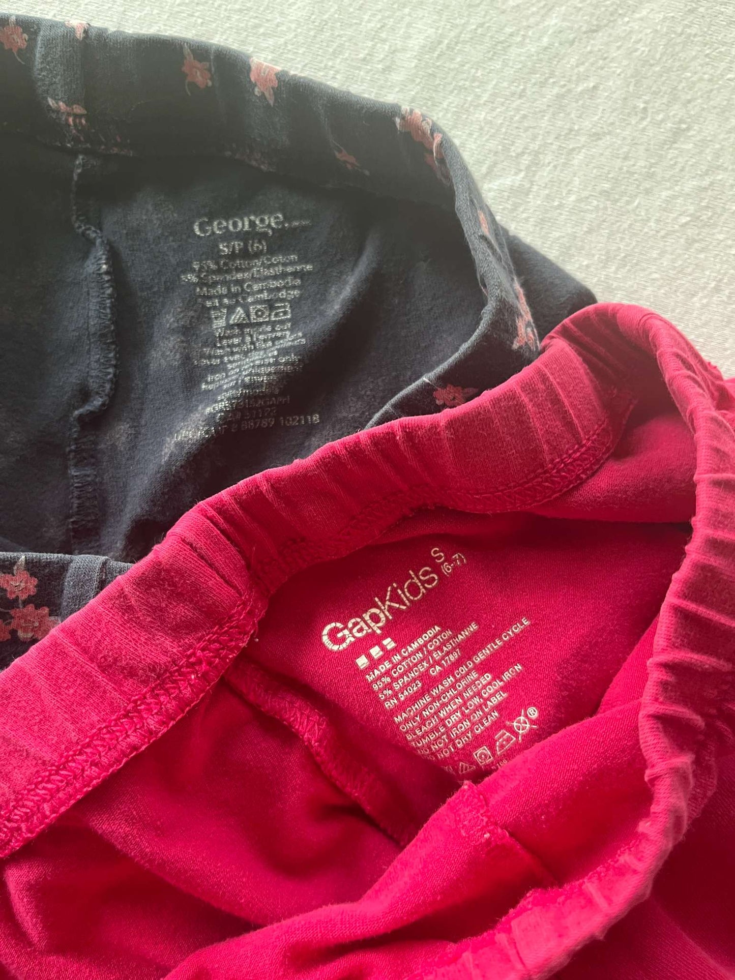 2 pair Cropped Leggings Bundle, Size 6, Gap & George, Kids 6/6X