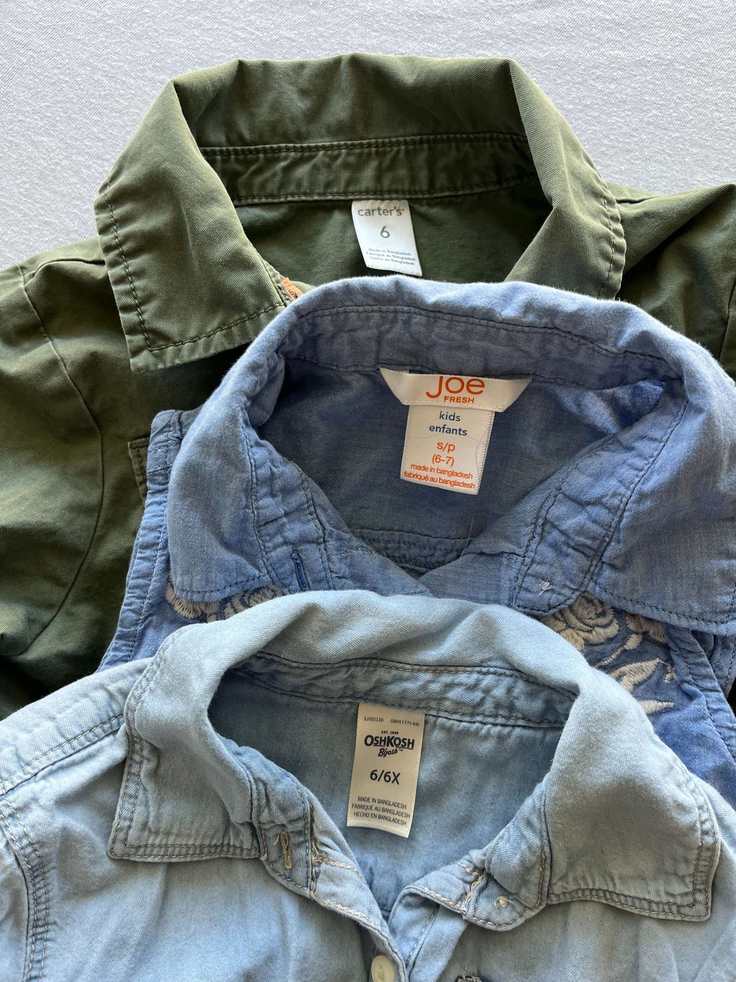 Girl's Collared Shirt Bundle, Size 6, Kids 6/6X