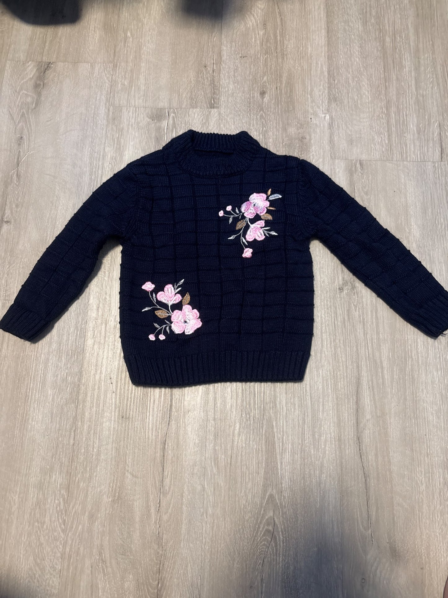 Jamal Kids Navy Blue Floral Sweater 2T, Kids 2T