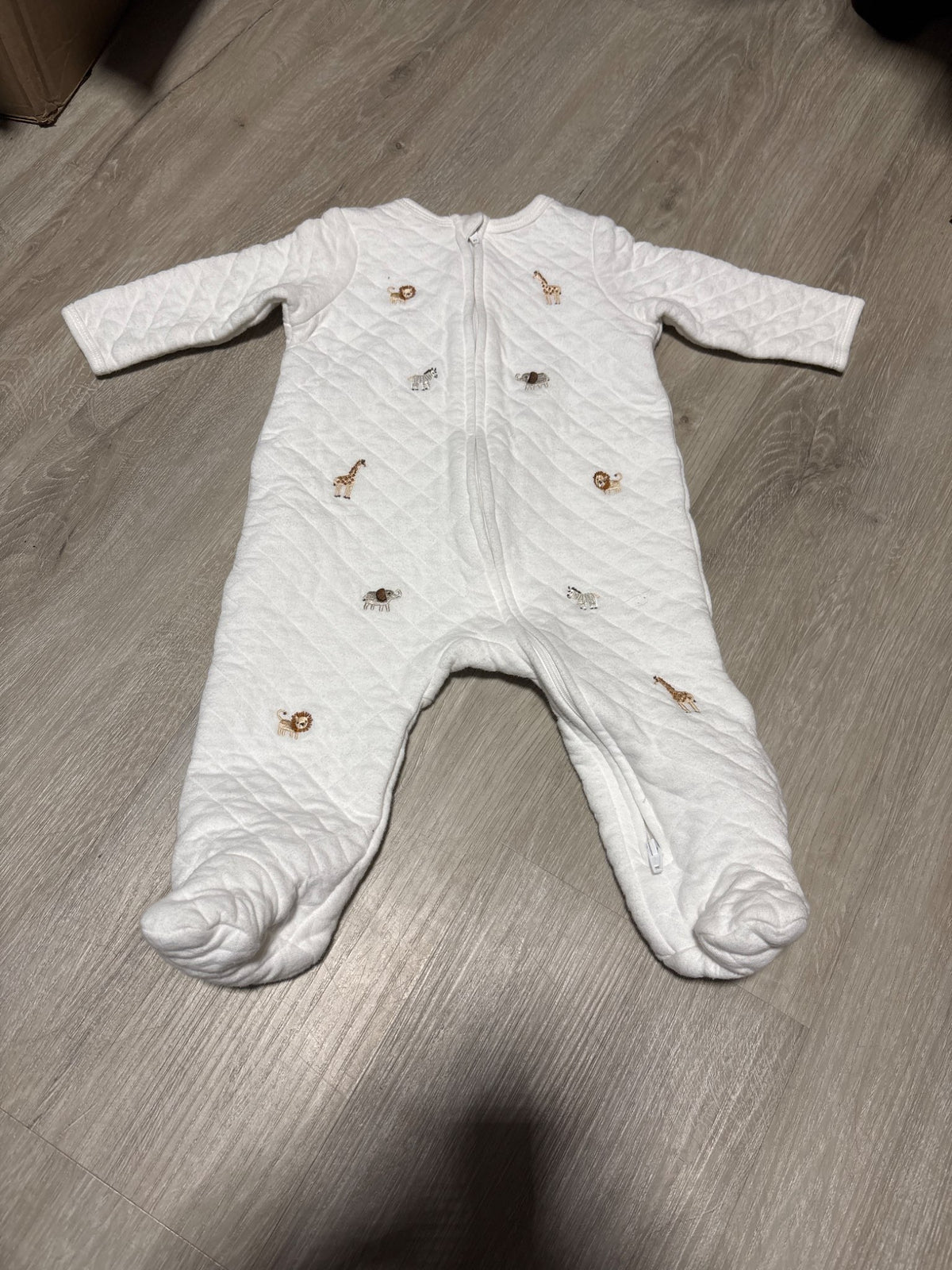 Little Me White Quilted Animal Suit 6M, Kids 6 Month (3-6M)