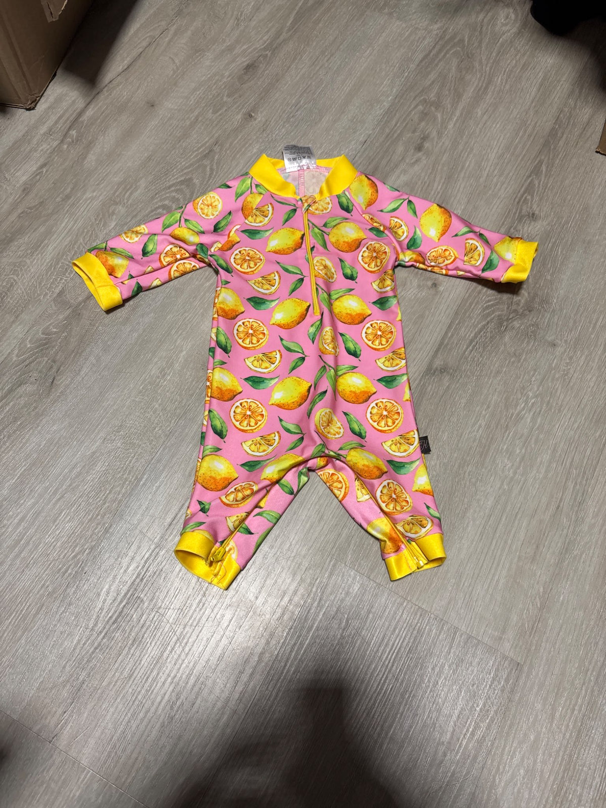 Honeysuckle Lemon Pink Swimsuit 0-6M, Kids 6 Month (3-6M)