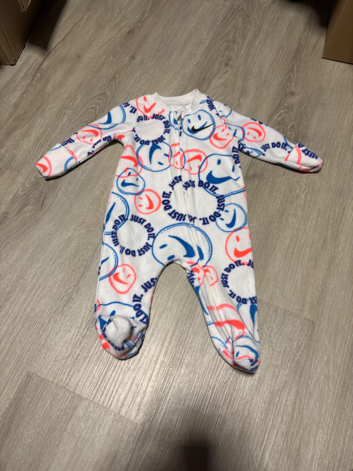 Nike Blue and Pink on White Sleeper 3M, Kids 3 Month (0-3M)