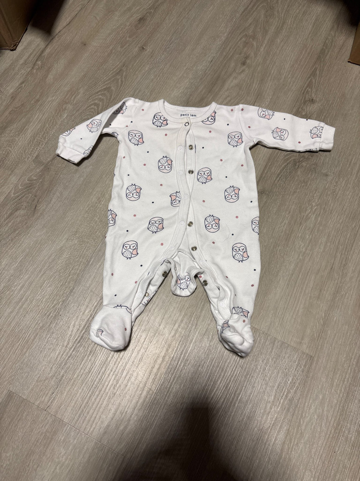 Petit Lem Owl Button Sleeper 3M, Kids 3 Month (0-3M)