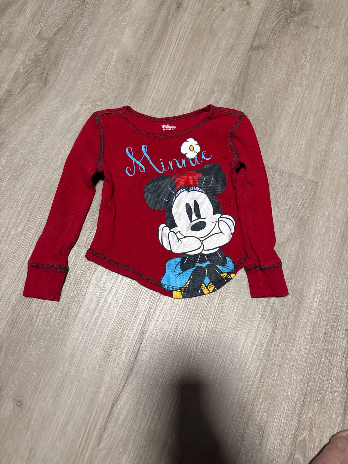 Disney Red Minnie Waffle Long Sleeve 2T, Kids 2T
