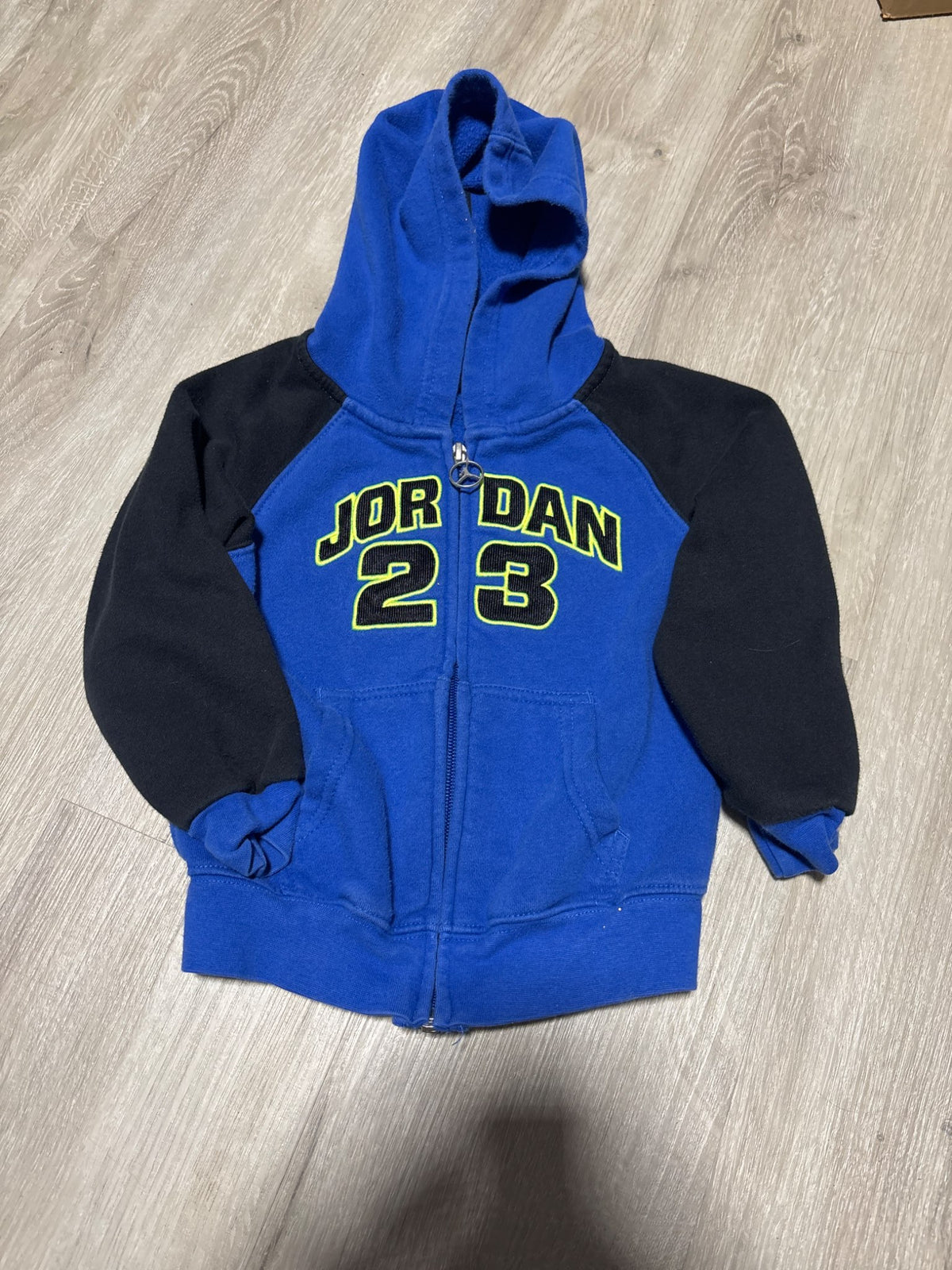 Jordan Blue and Black Zip Up Sweater 3T, Kids 3T