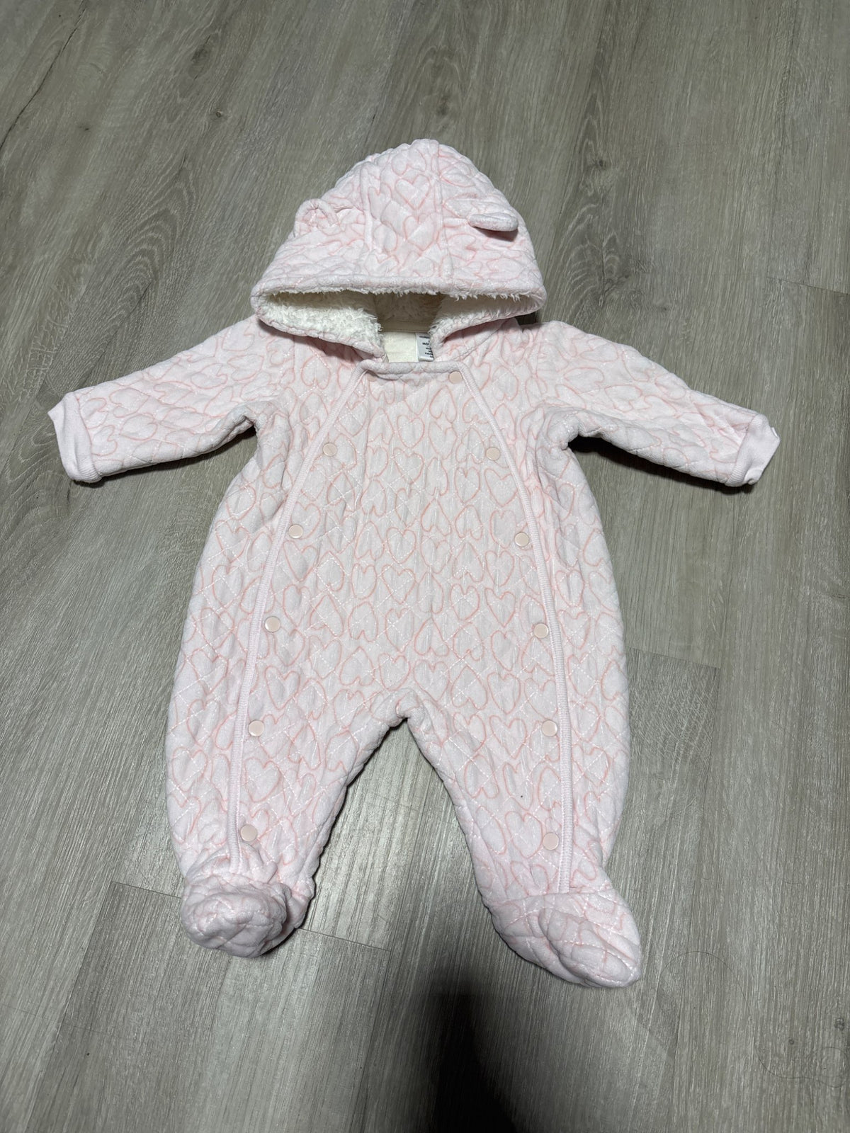 Nordstrom Light Pink Heart Bunting Suit 3M, Kids 3 Month (0-3M)