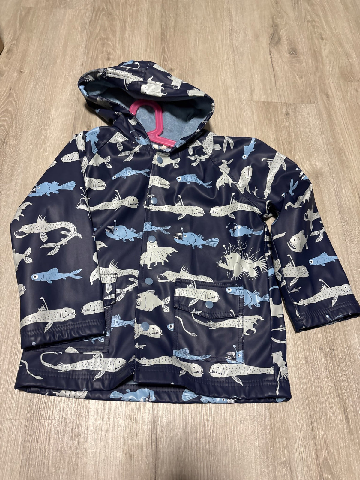 Harley Blue Sea Life Rain Jacket Size 6, Kids 6/6X