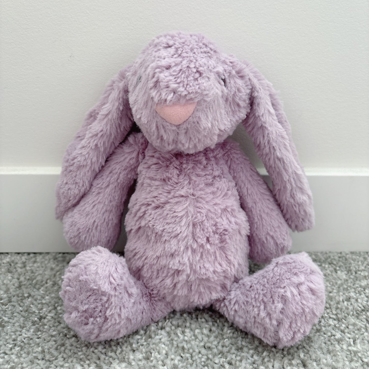 Purple bunny plush toy 10”