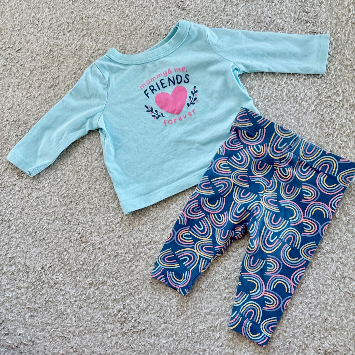 NWOT Joe Fresh baby Mommy & Me friends forever long sleeve top and pants set, Kids 3 Month (0-3M)