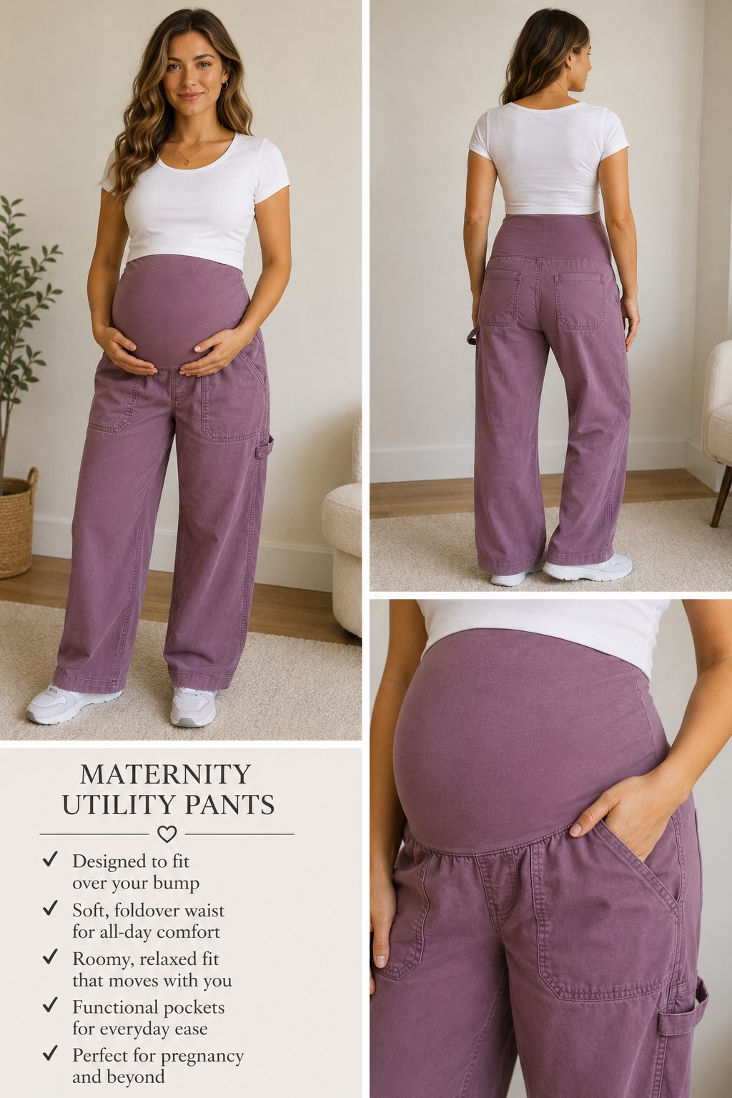 Old Navy maternity foldover waist utility pants, Maternity S (4-6)