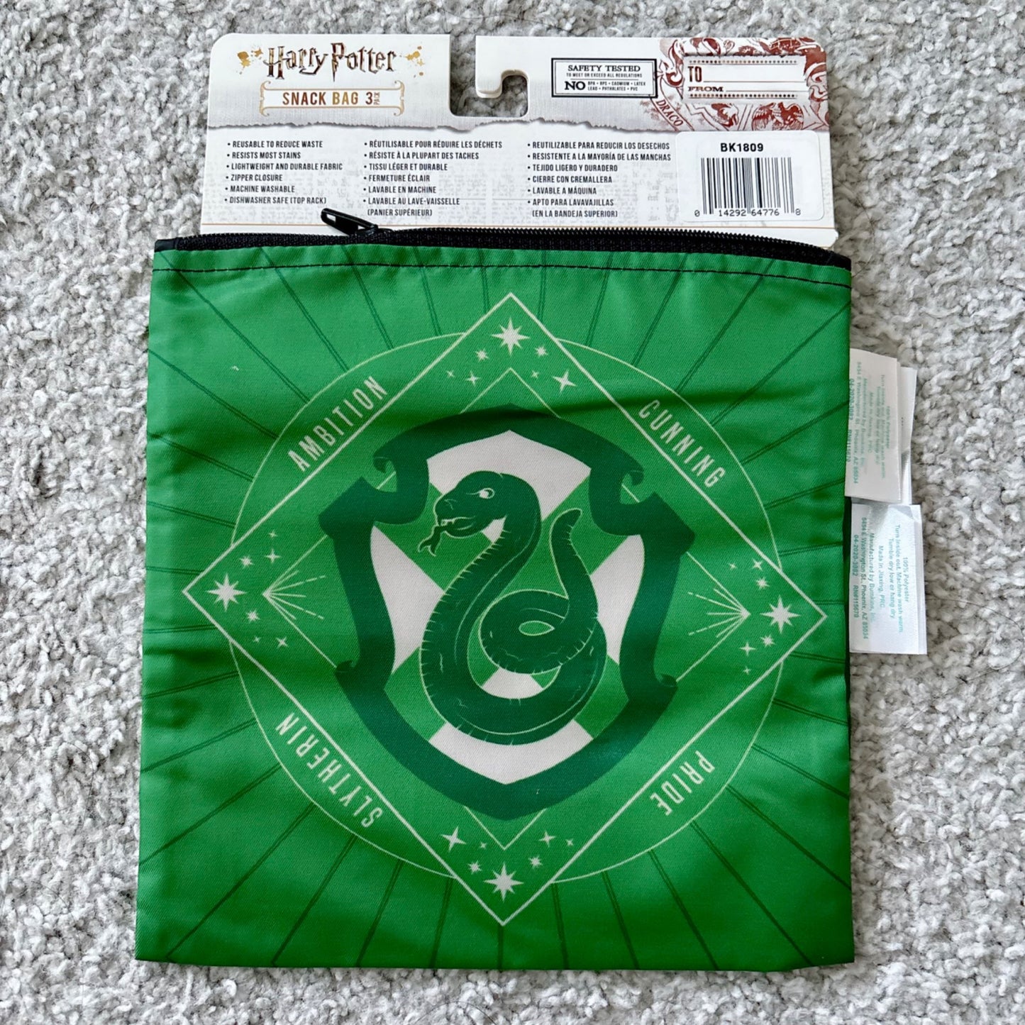 Brand new BUMKINS x Harry Potter Slytherin 3-pc reusable snack bags set, MSRP $32.99 #2