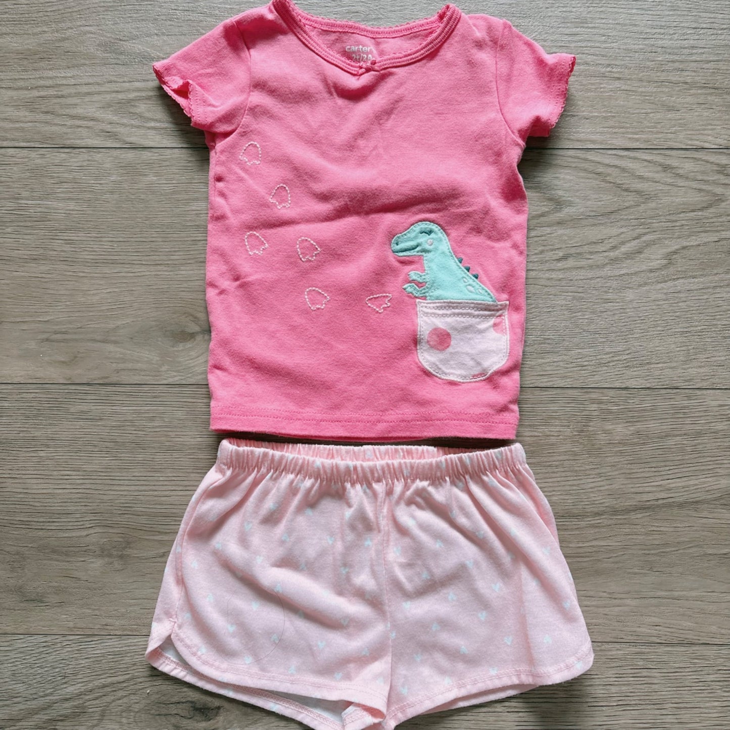 CARTERS toddler girls short-sleeved top and shorts matching set, Kids 2T