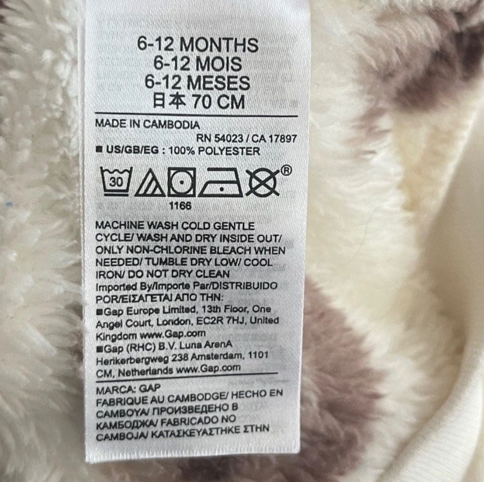 Gap Baby Sherpa Brannan Bear 2-Piece Outfit (Retail $60), Kids 12 Month (9-12M)