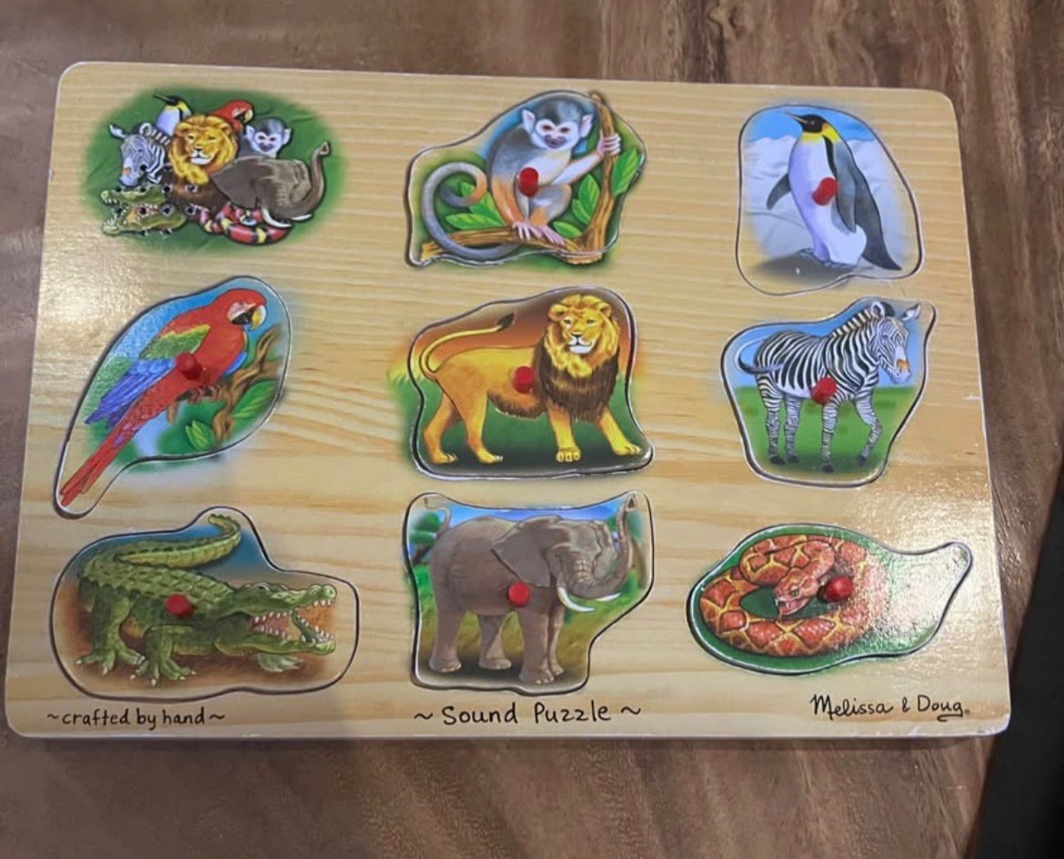 Melissa & Doug Animal Noises Wooden Peg Puzzle