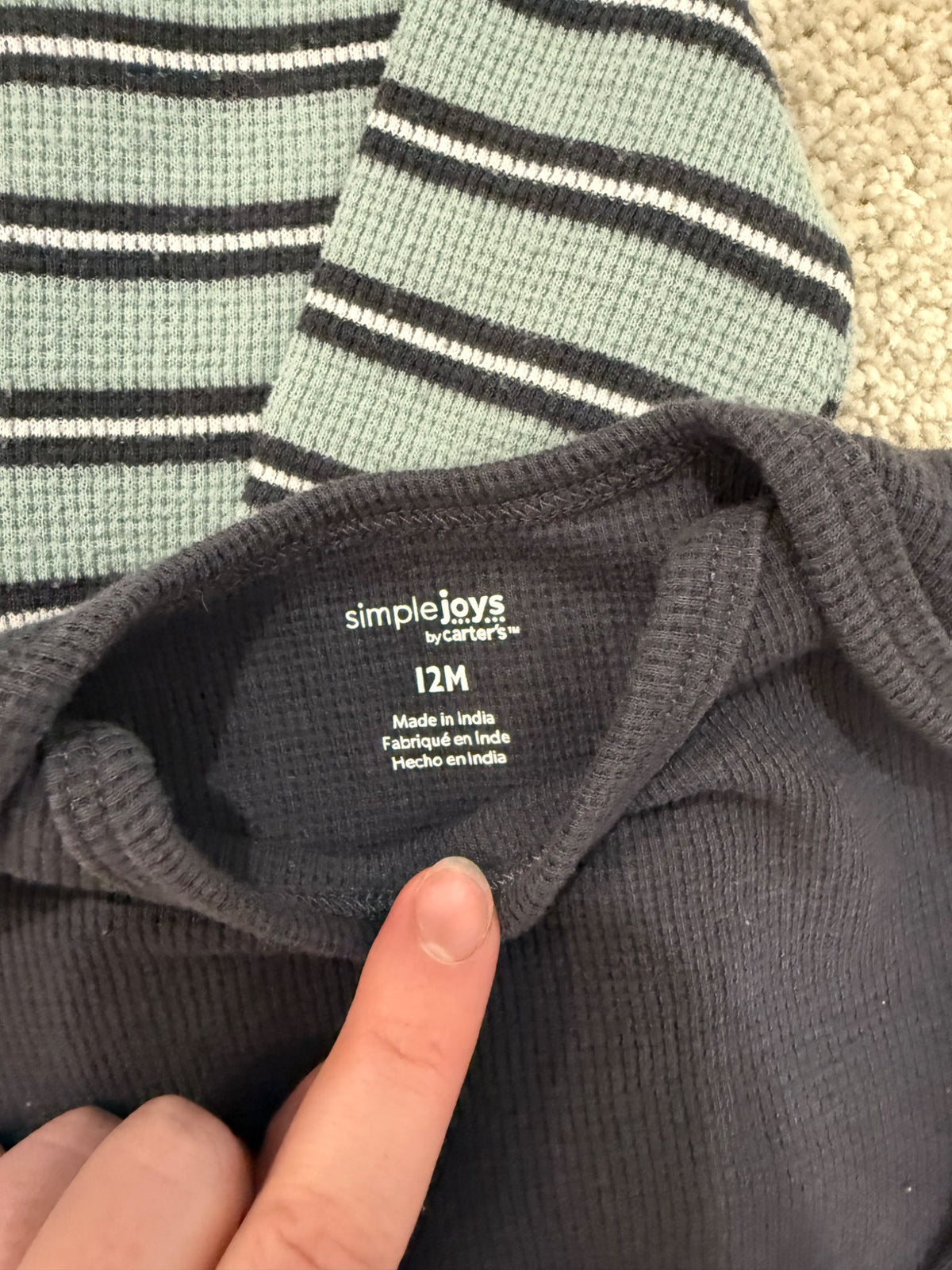 4-Pack Simple Joys by Carters Long Sleeve Bodysuit , Retail $25.79, Kids 12 Month (9-12M)