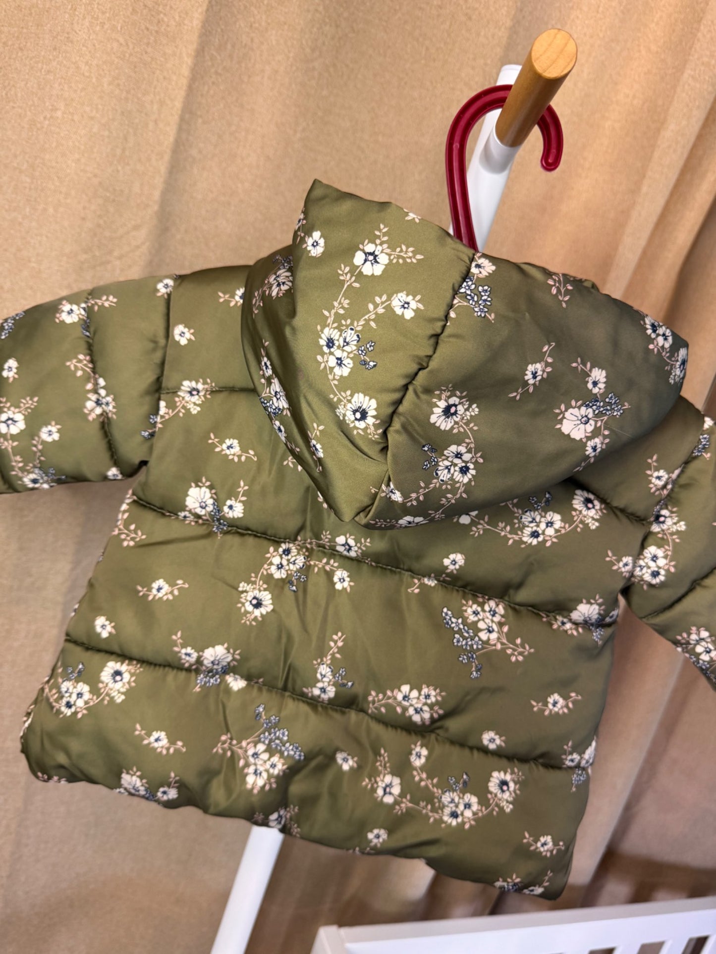 Pretty Floral Winter Jacket, Kids 6 Month (3-6M)