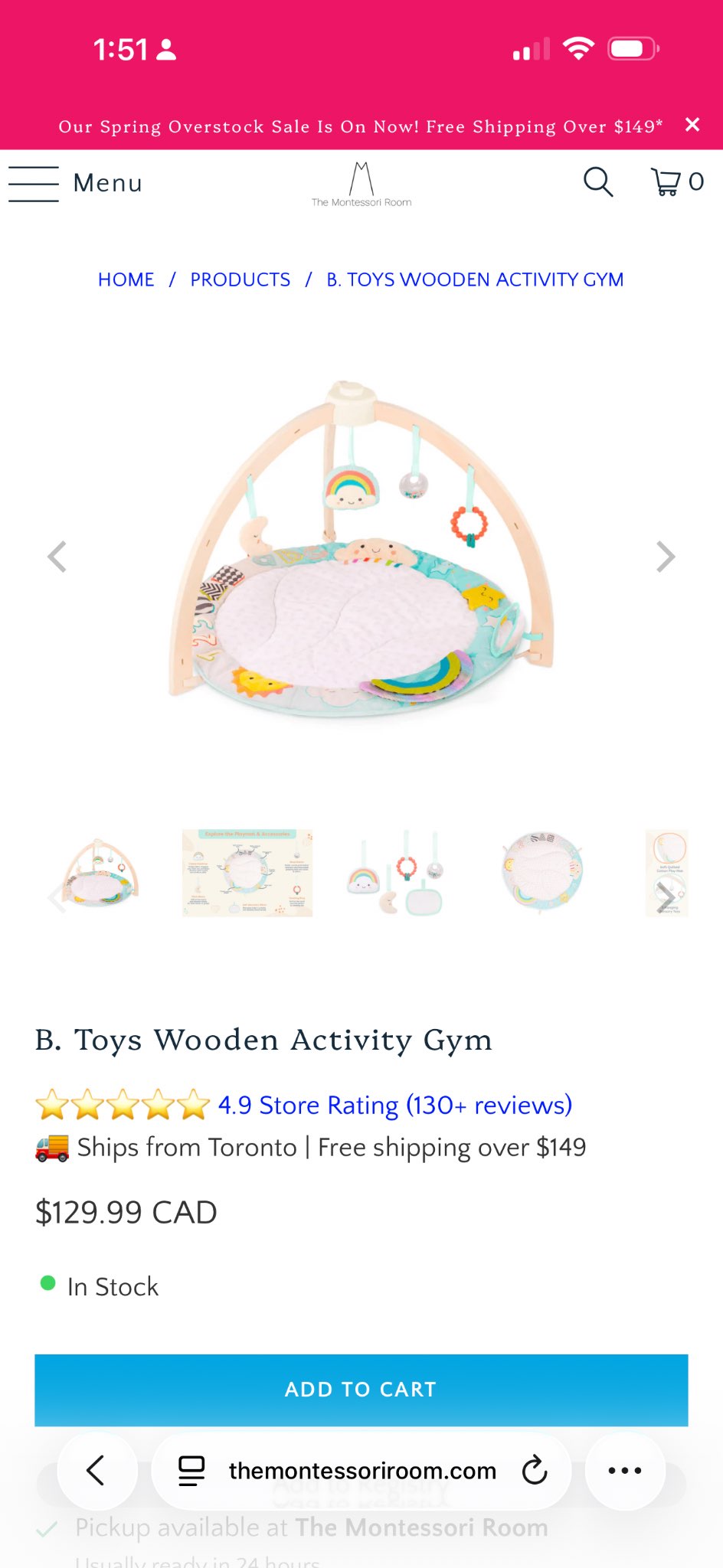 B. Toys Wooden Activity Gym