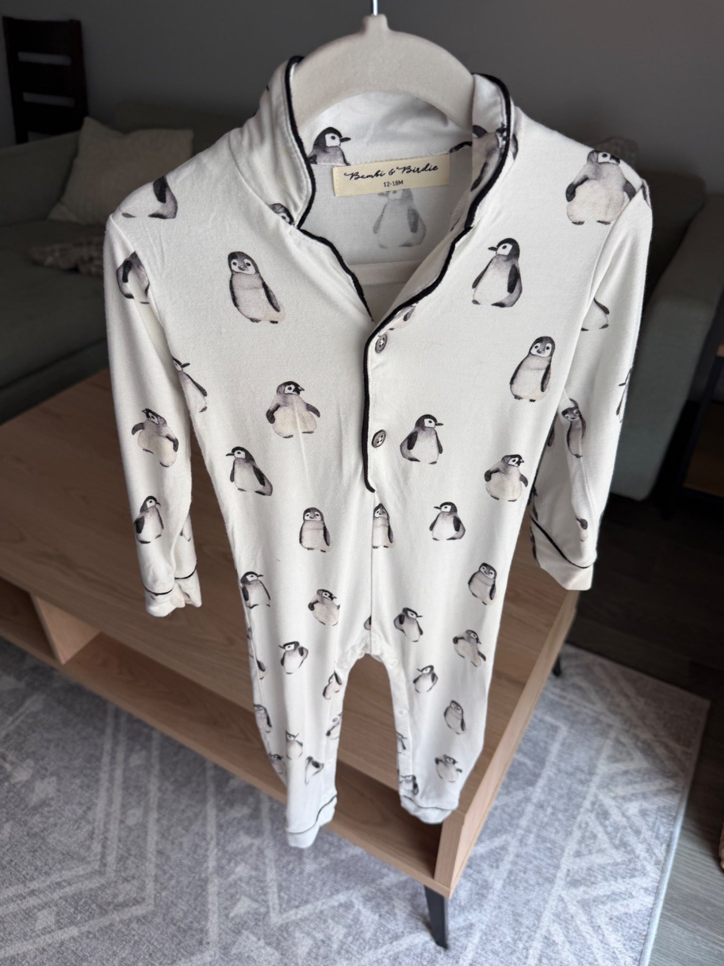 Bambi and Birdie penguin pajama romper 12-18m, Kids 18 Month (12-18M)