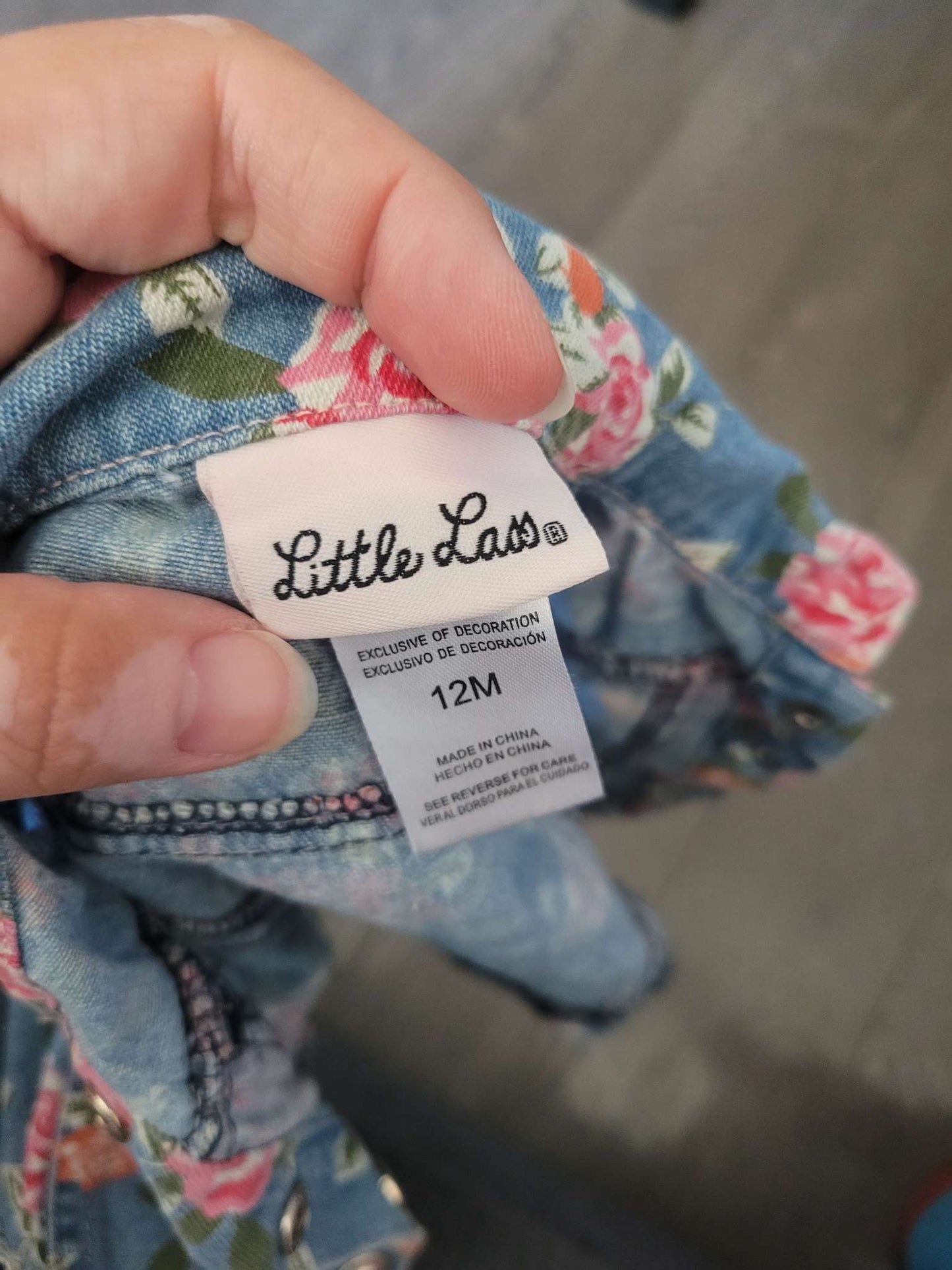 Floral denim vest, 12 month, Kids 12 Month (9-12M)