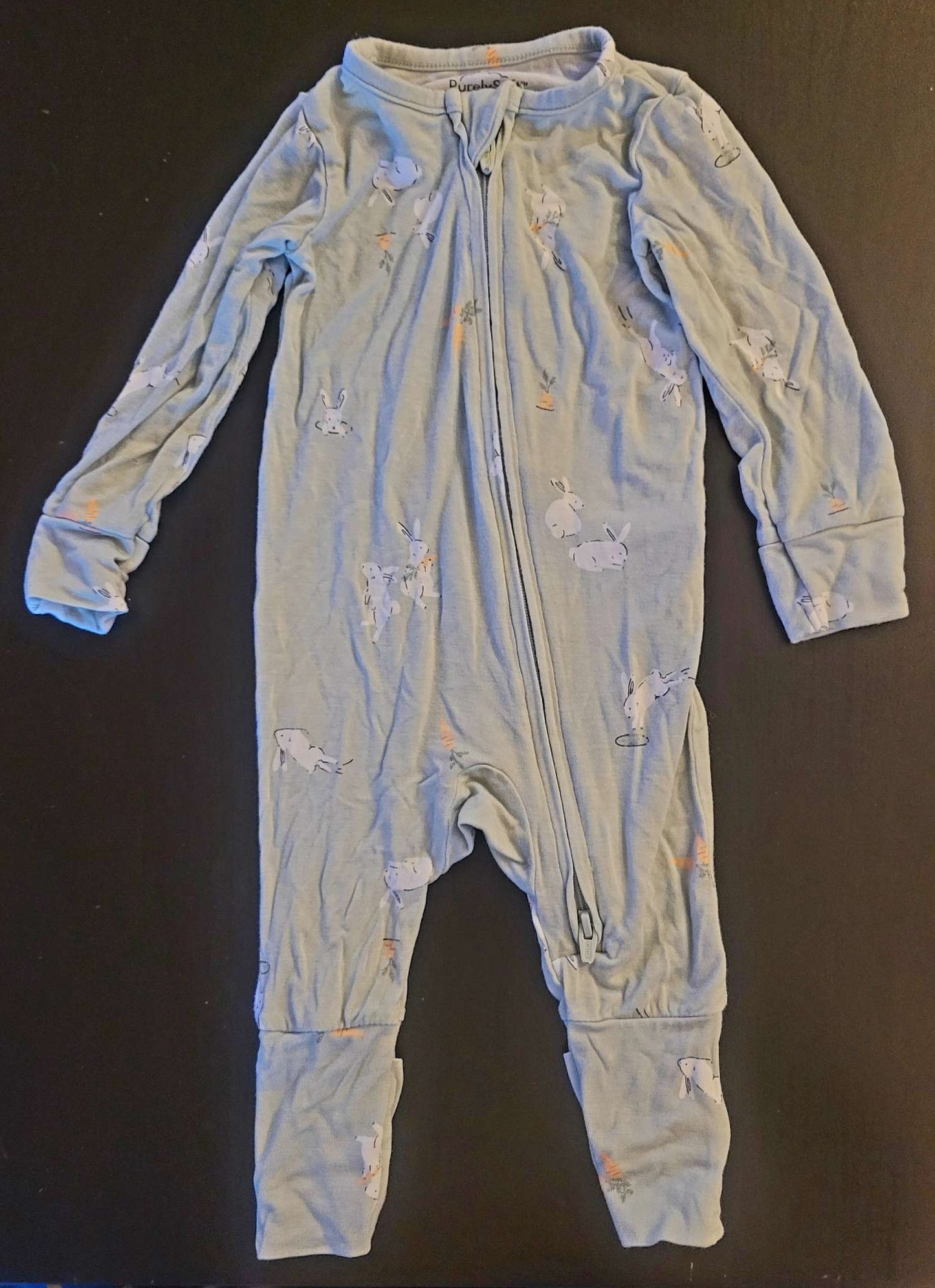Pale green rabbit print light weight sleeper, 3M, Carter's, Kids 3 Month (0-3M)