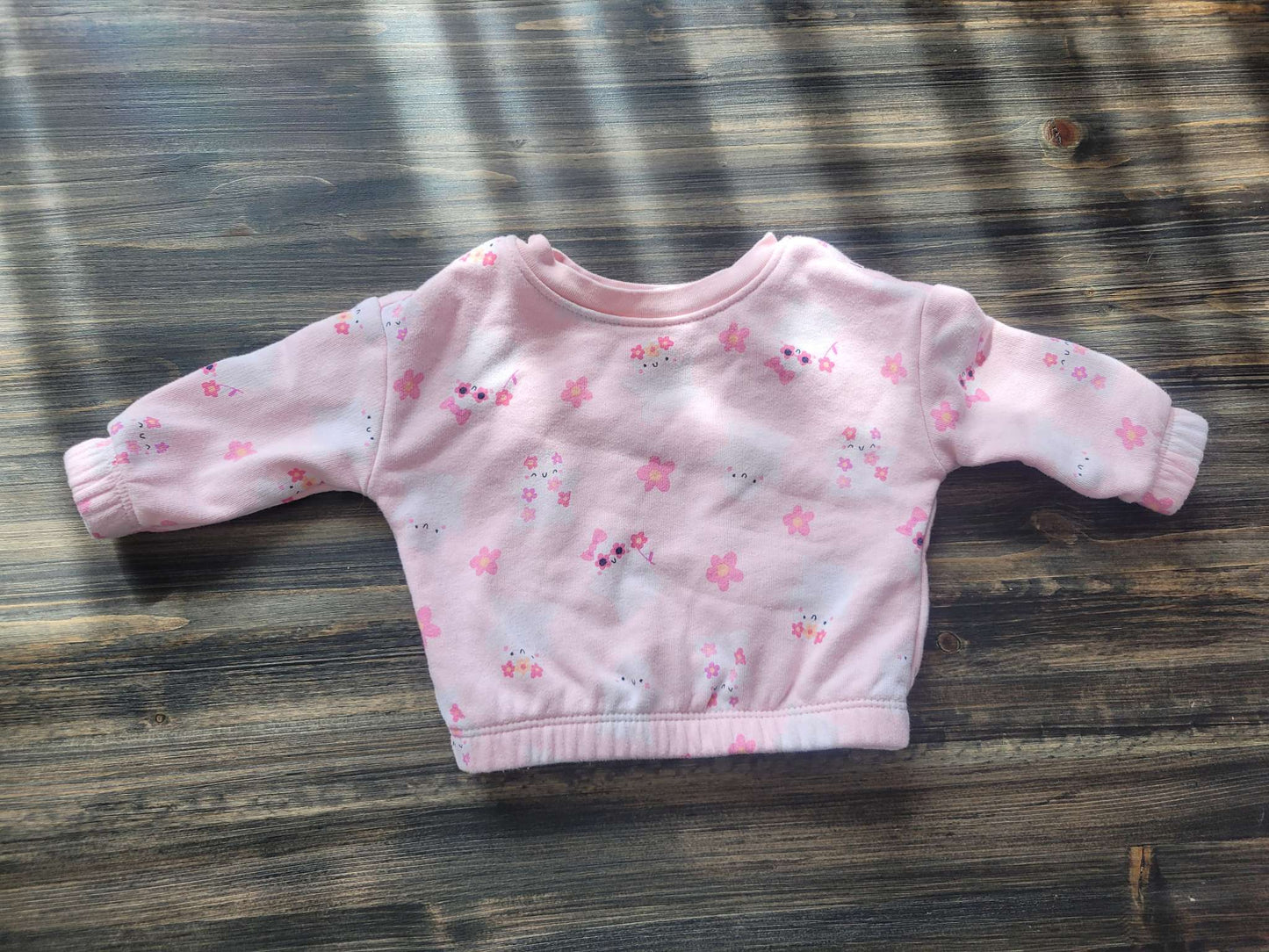 Pink flower ghosts sweat shirt and pants set, Old Navy, 0-3M, , Kids 3 Month (0-3M)