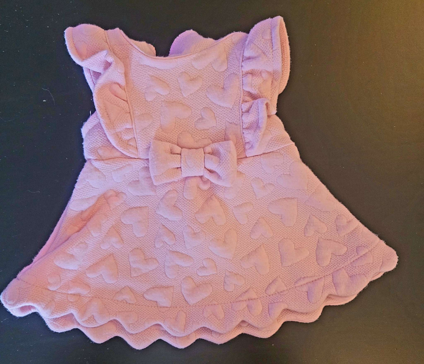 Pink heart dress with bow, Isaac Mizrahi, 3-6M, Kids 6 Month (3-6M)