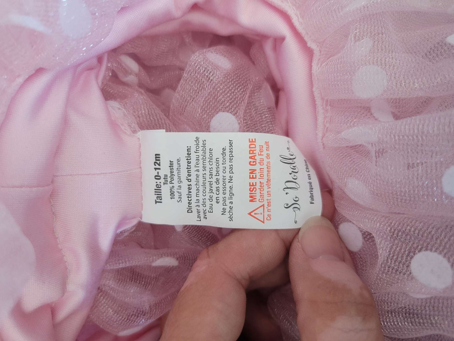 Pink tulle tutu, 6-12 months, Kids 9 Month (6-9M)