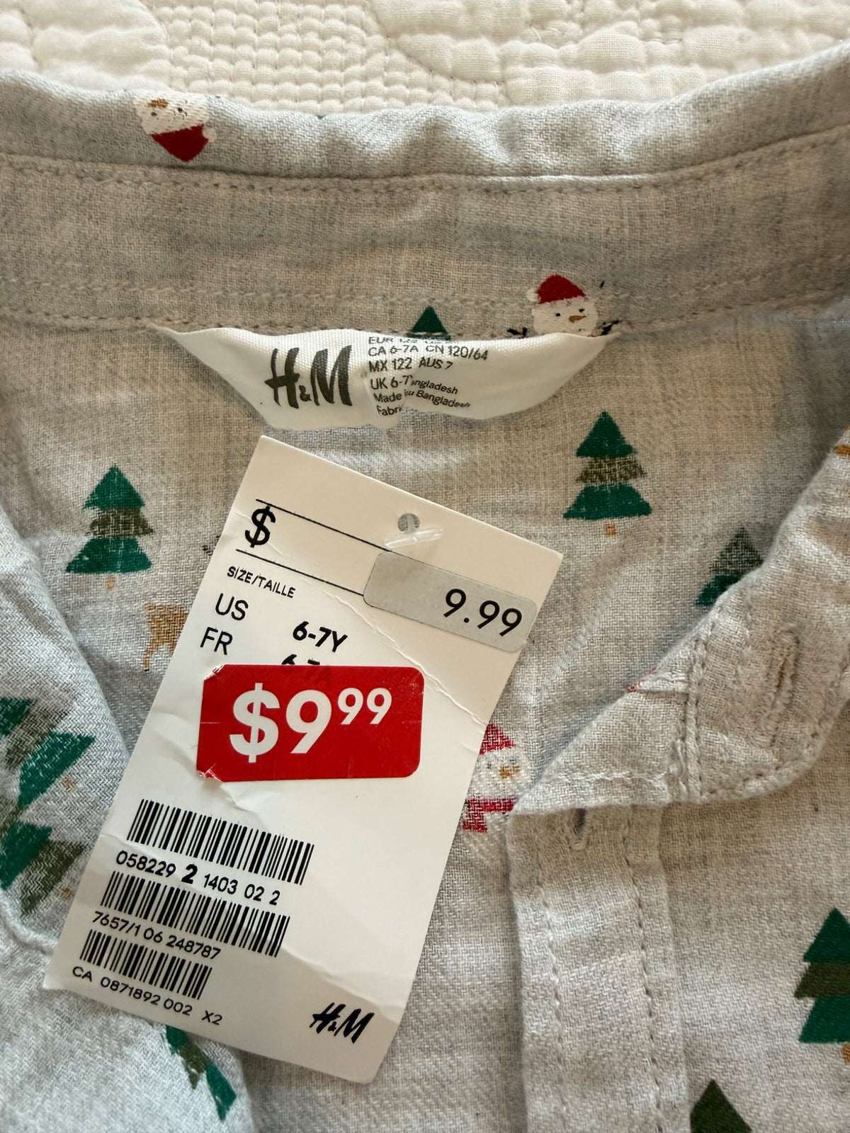 Holiday Button Down Shirt (size 6-7), Kids 6/6X