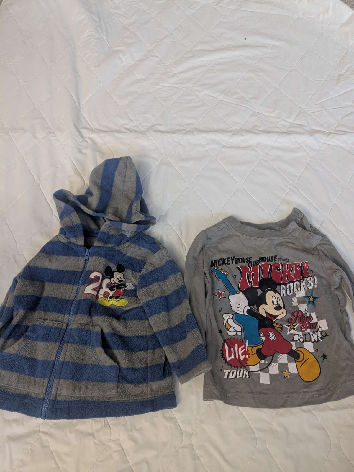 Disney Baby bundle, long sleeve and zip up hoodie, Kids 9 Month (6-9M)
