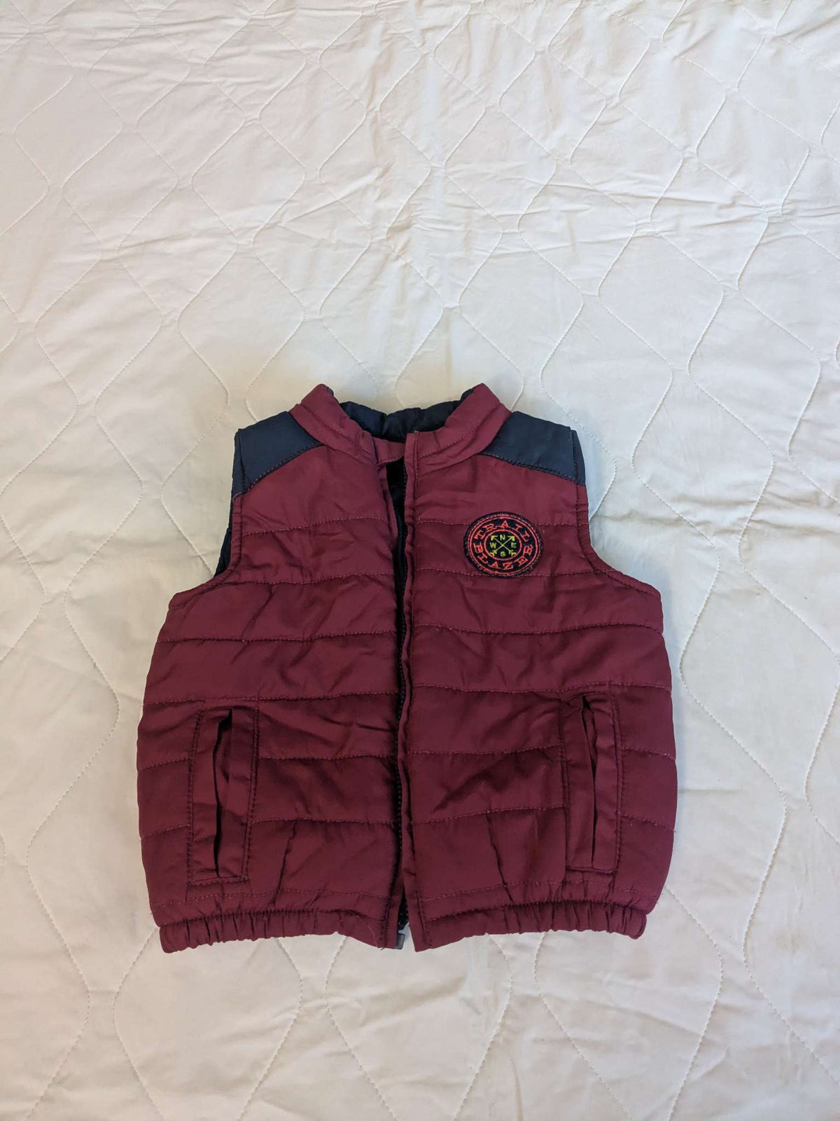 Puffy maroon vest, Genuine Baby, 9 months, Kids 9 Month (6-9M)