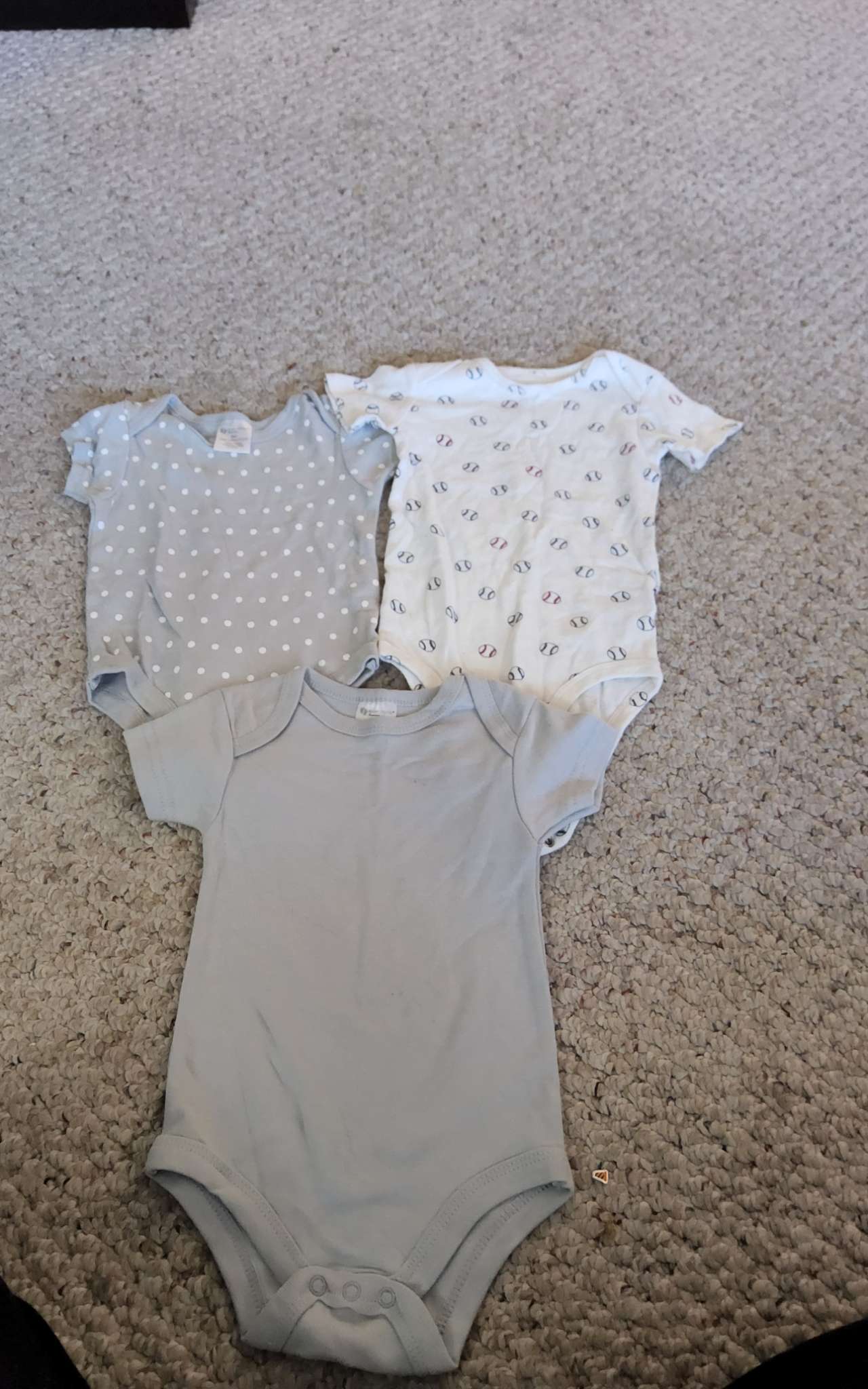 Short sleeved onsies, gray, 3 pack,Baby mode, 24 months, Kids 24 Month (18-24M)