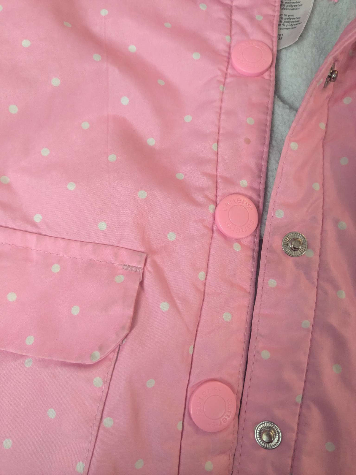 Carter's pink spring jacket with kitty hood, Kids 12 Month (9-12M)