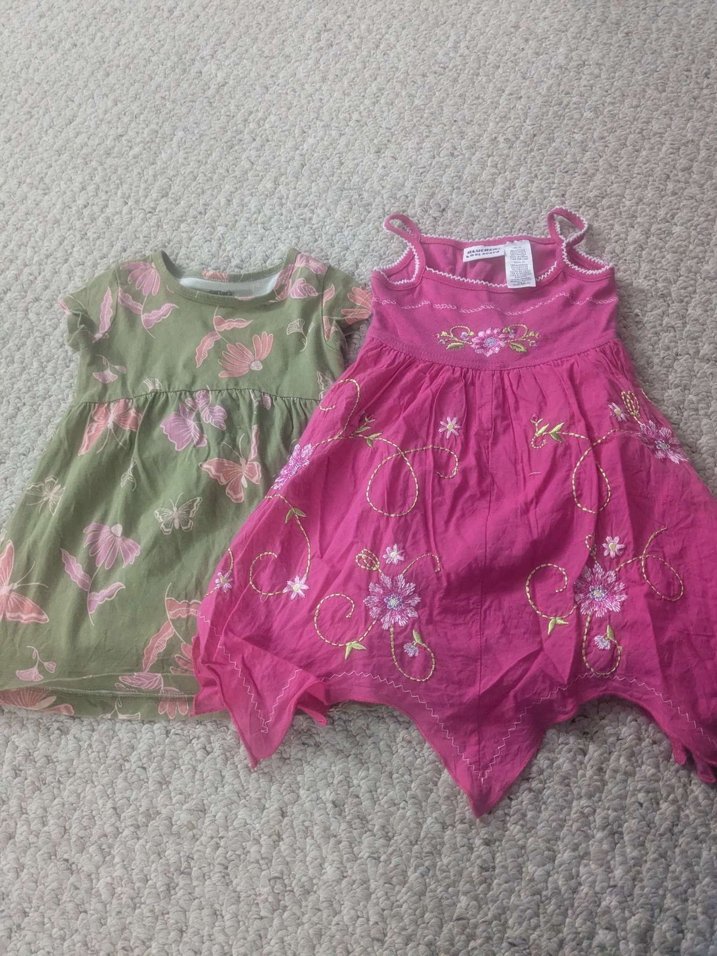 2T pink sundress and flowery tshirt dress , Kids 2T