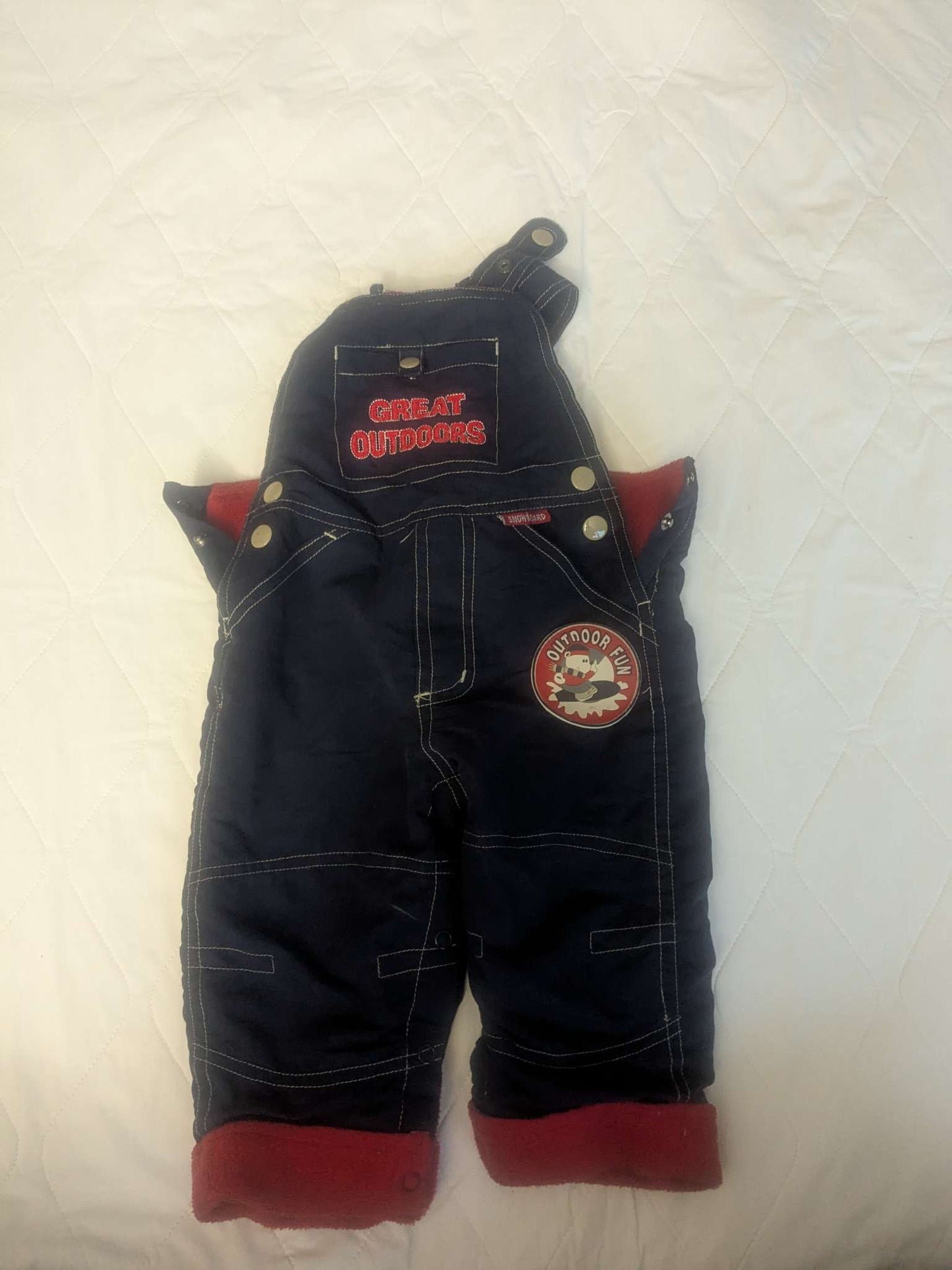 Great outdoors fleece lined overalls, Kids 12 Month (9-12M)