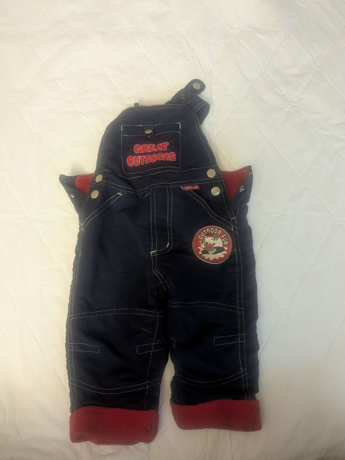 Great outdoors fleece lined overalls, Kids 12 Month (9-12M)