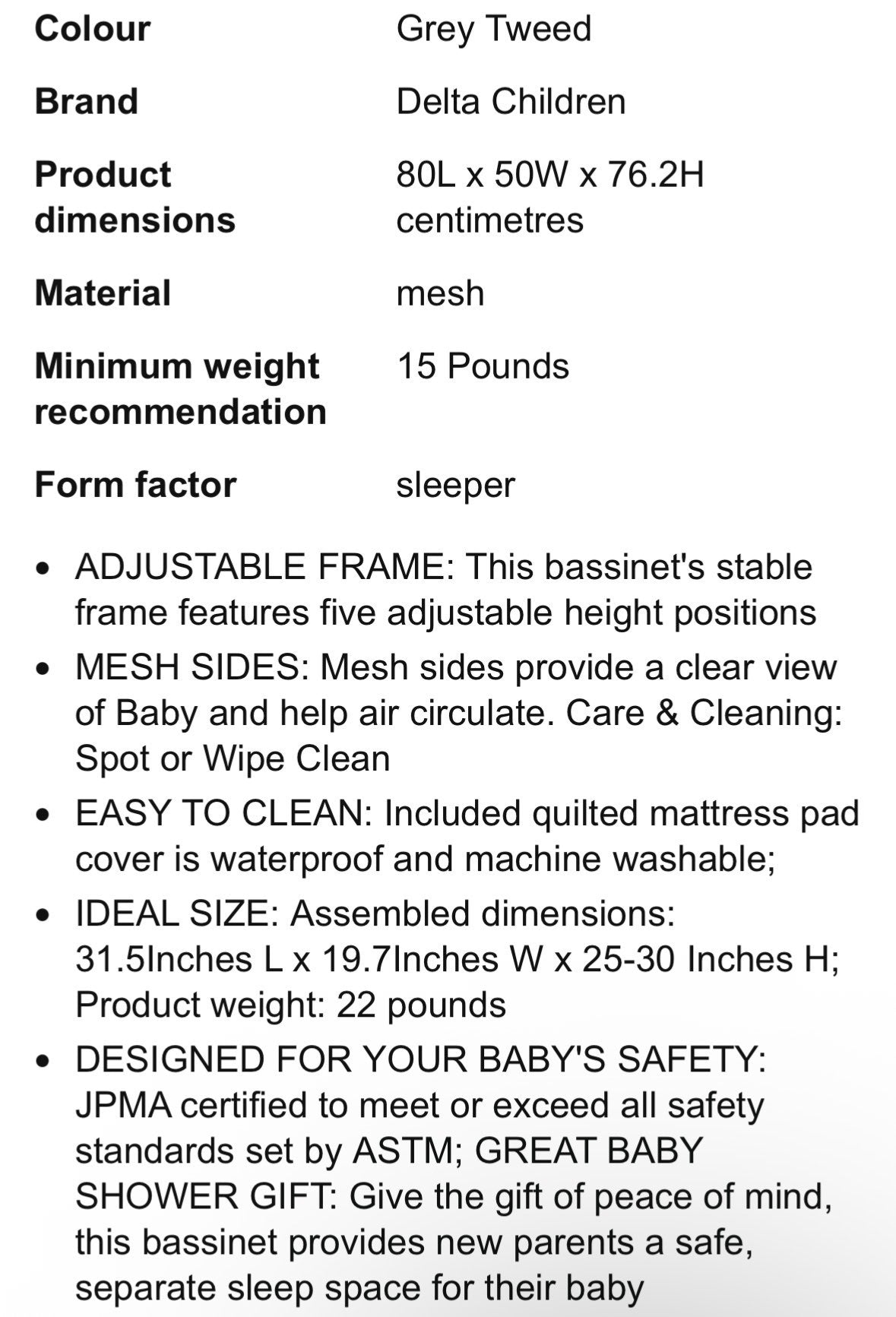 Simmons Kids Oval City Sleeper Bedside Bassinet