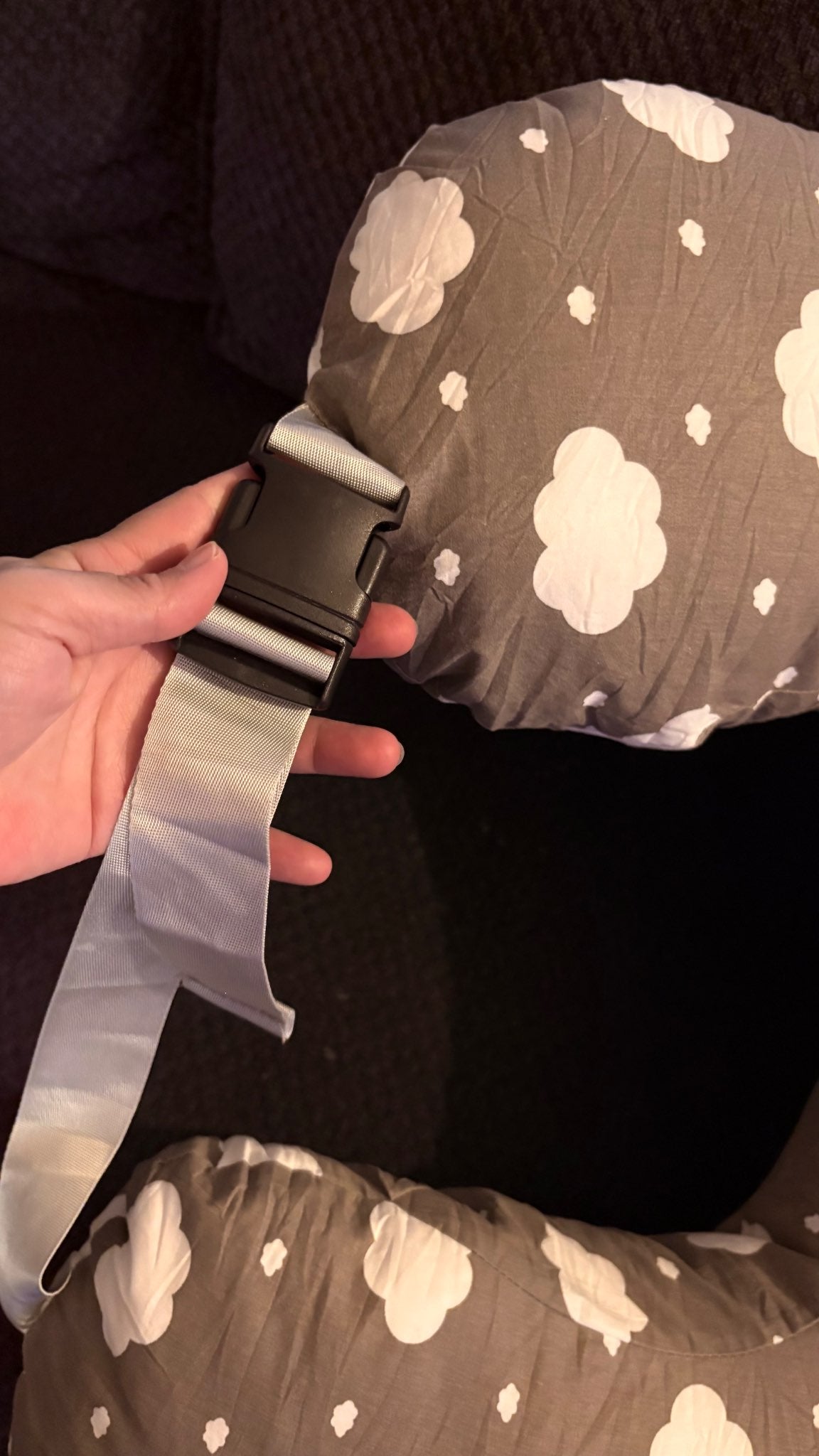 Nursing pillow with strap