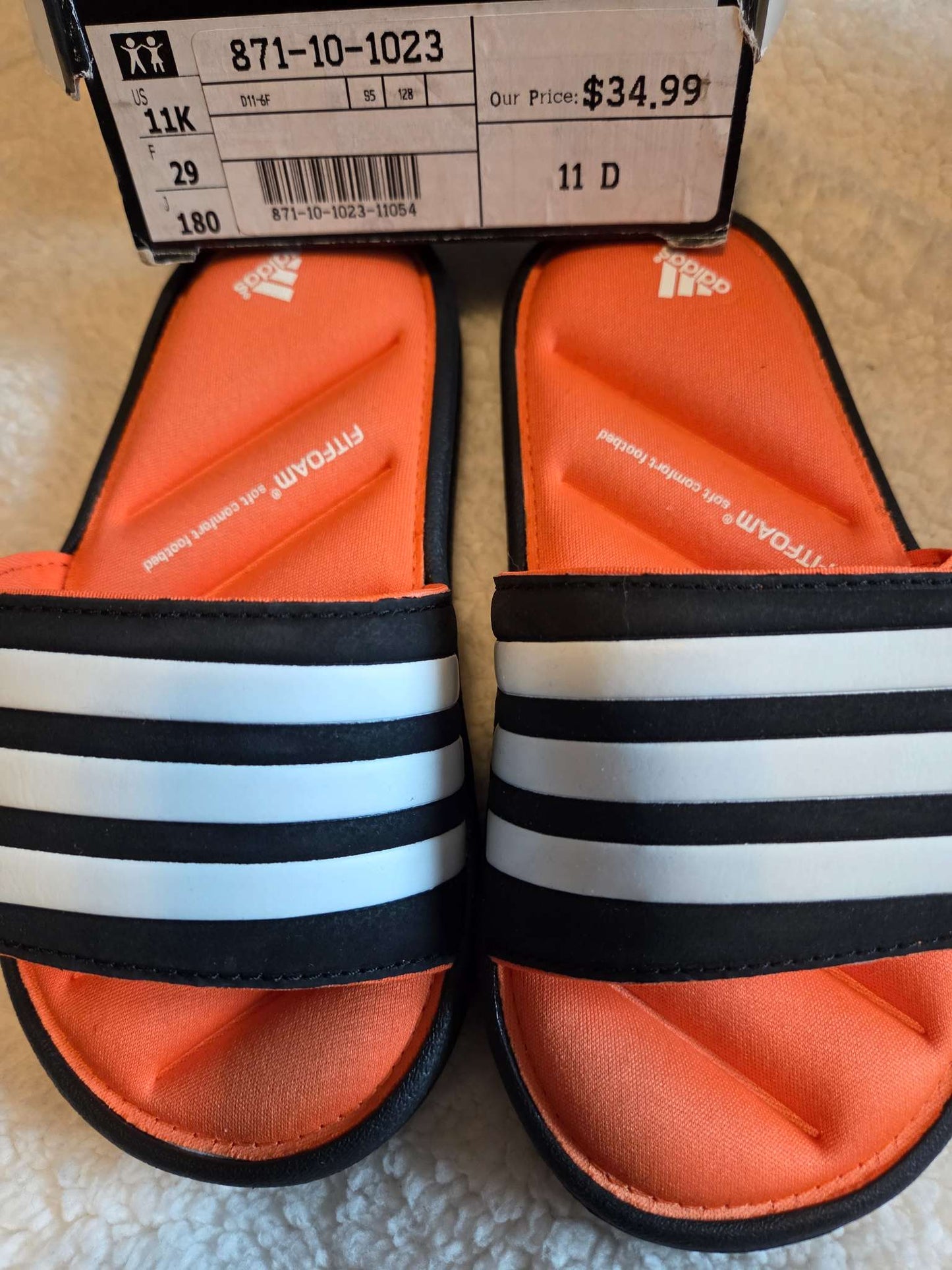 Adidas Fitfoam slip on sandals/slides, Shoes 11 (Toddler:2-4yr)